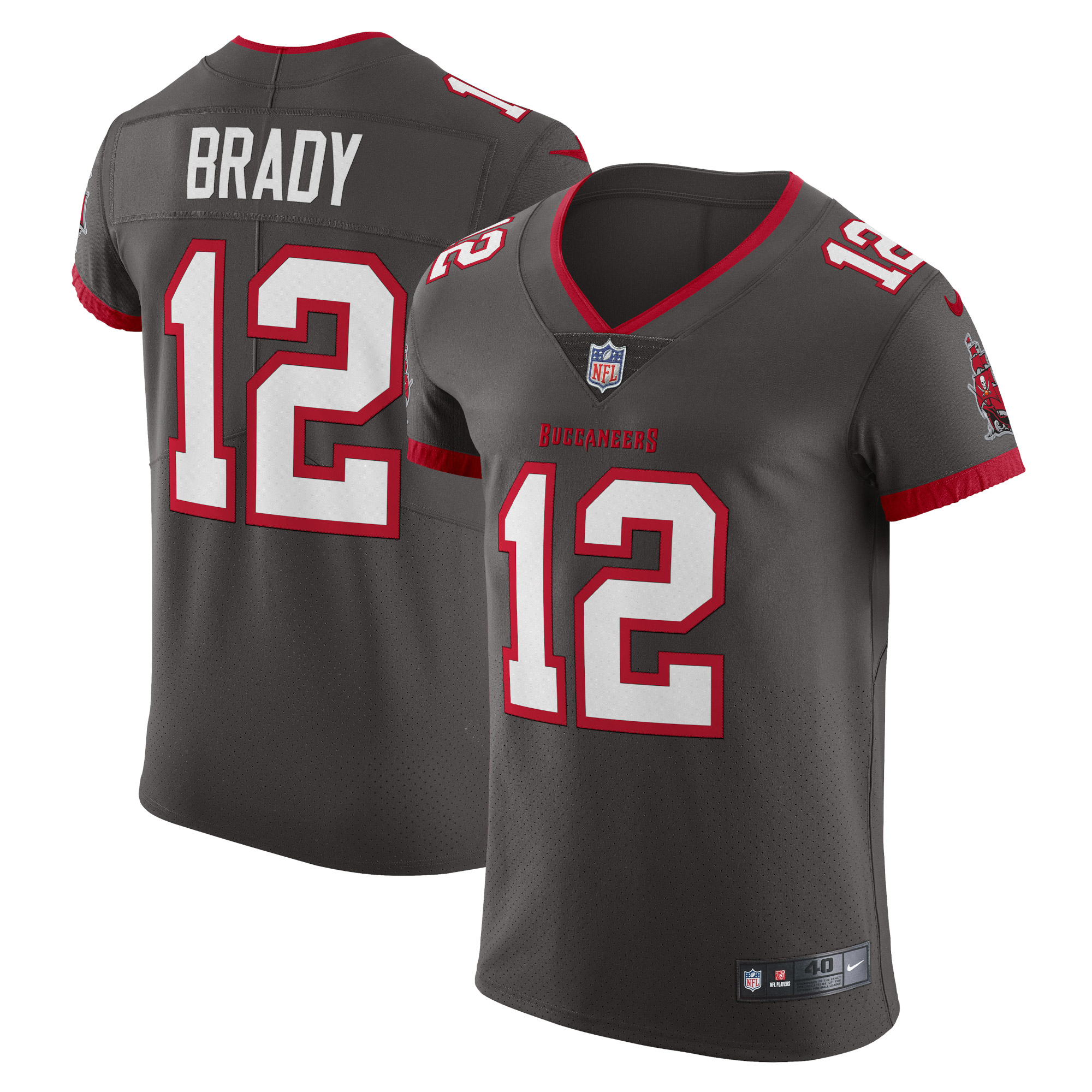 Men's Tampa Bay Buccaneers Tom Brady Pewter Alternate Vapor Elite Jersey Js3421