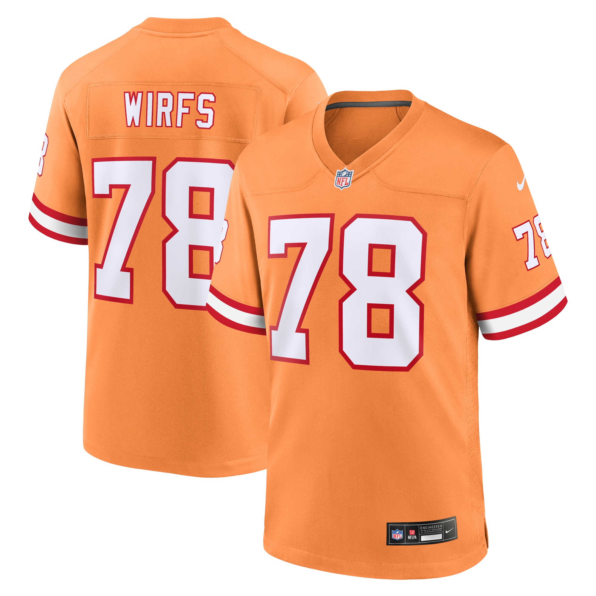 Men's Tampa Bay Buccaneers Tristan Wirfs Orange Throwback Game Jersey Js3013