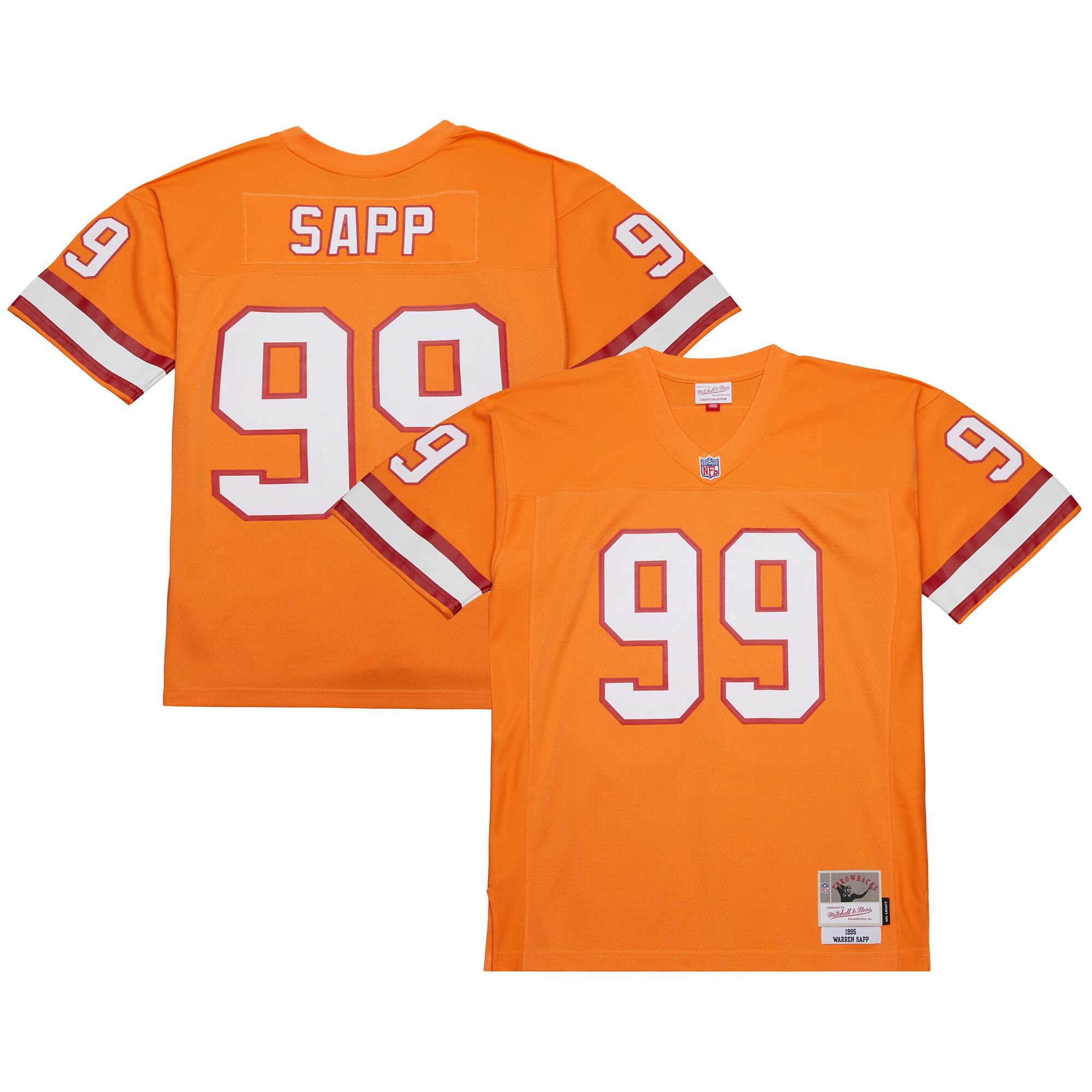 Men's Tampa Bay Buccaneers Warren Sapp Mitchell & Ness Orange 1995 Legacy Jersey Js3000