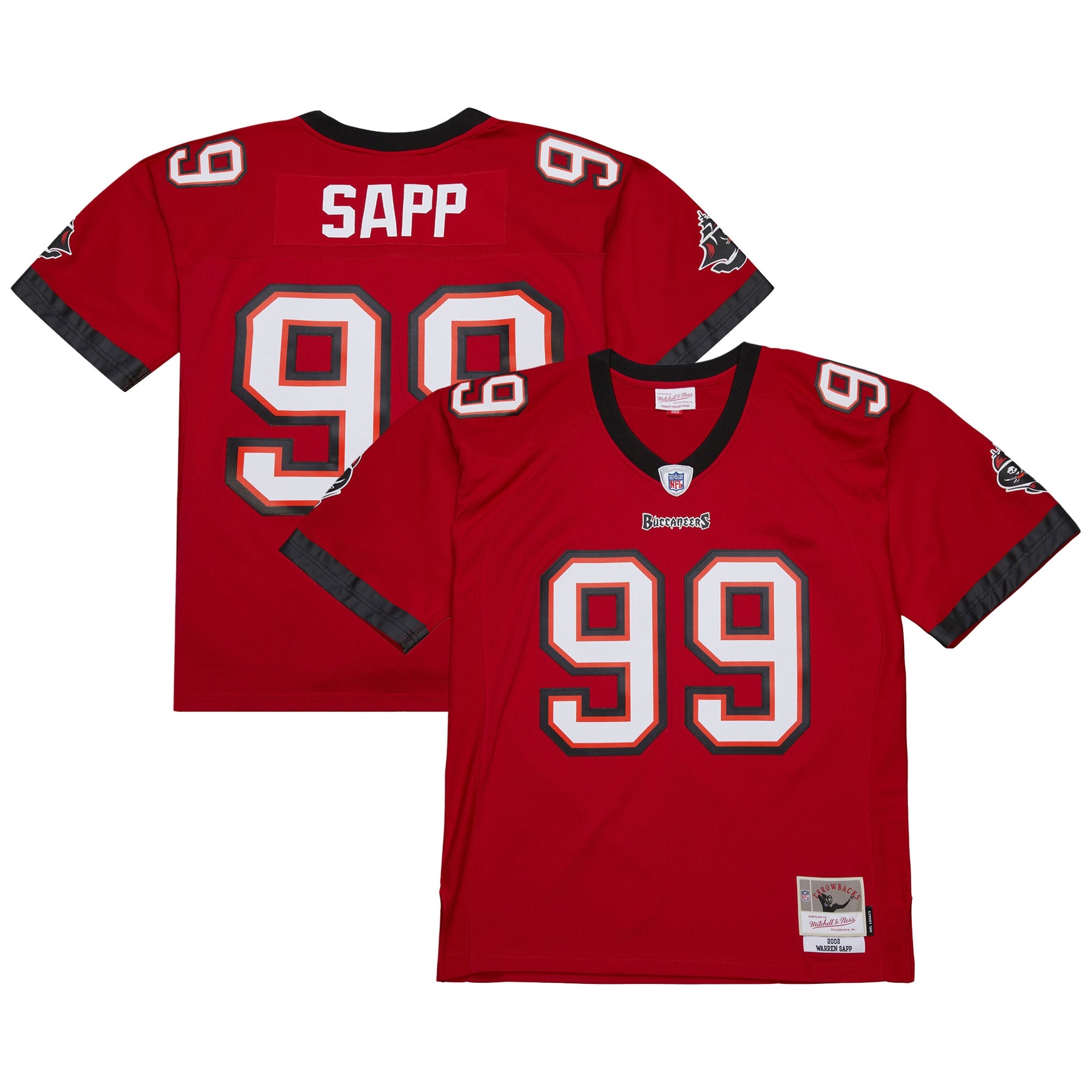Men's Tampa Bay Buccaneers Warren Sapp Mitchell & Ness Red 2002 Legacy Jersey Js7798