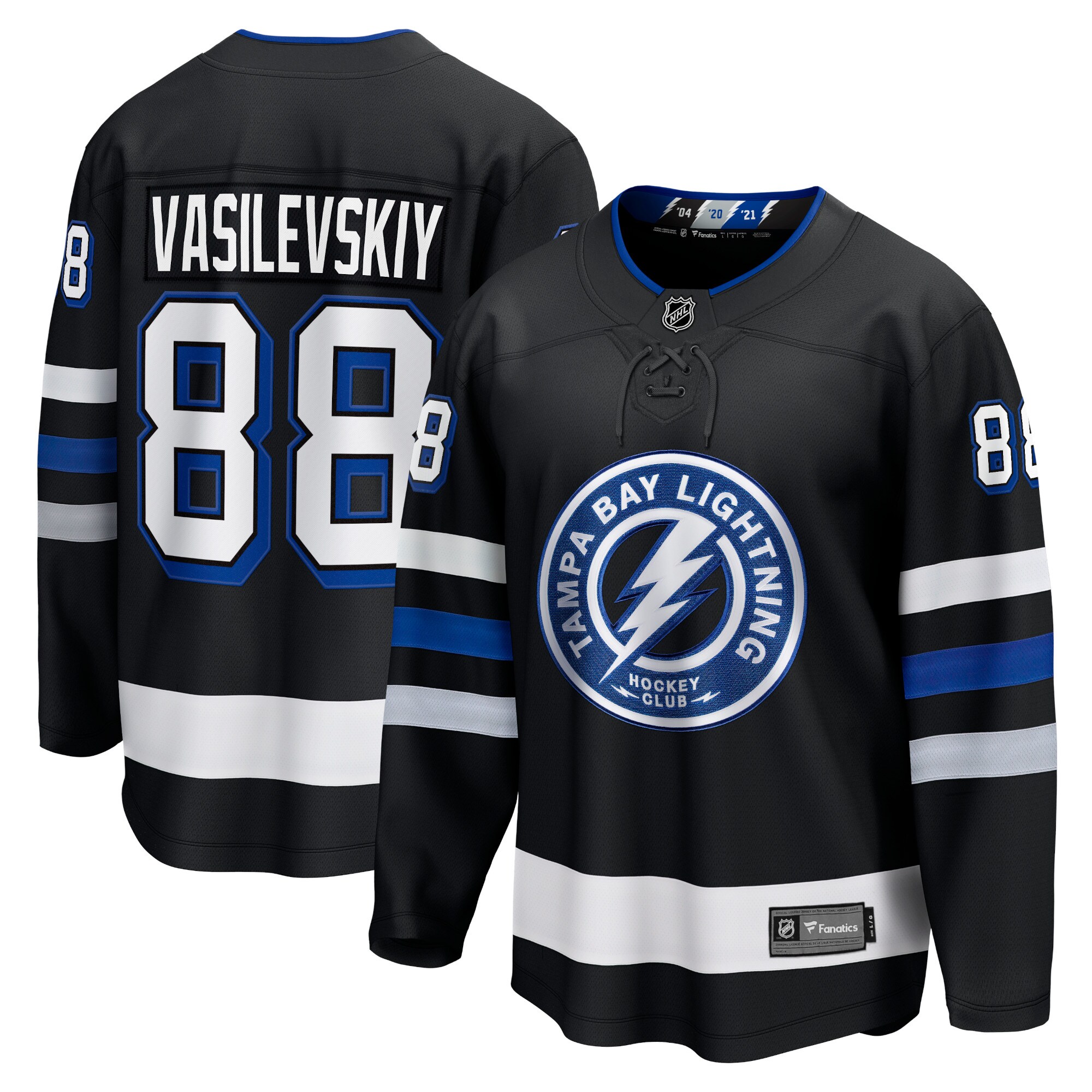 Men's Tampa Bay Lightning Andrei Vasilevskiy Black Alternate Premier Breakaway Player Jersey