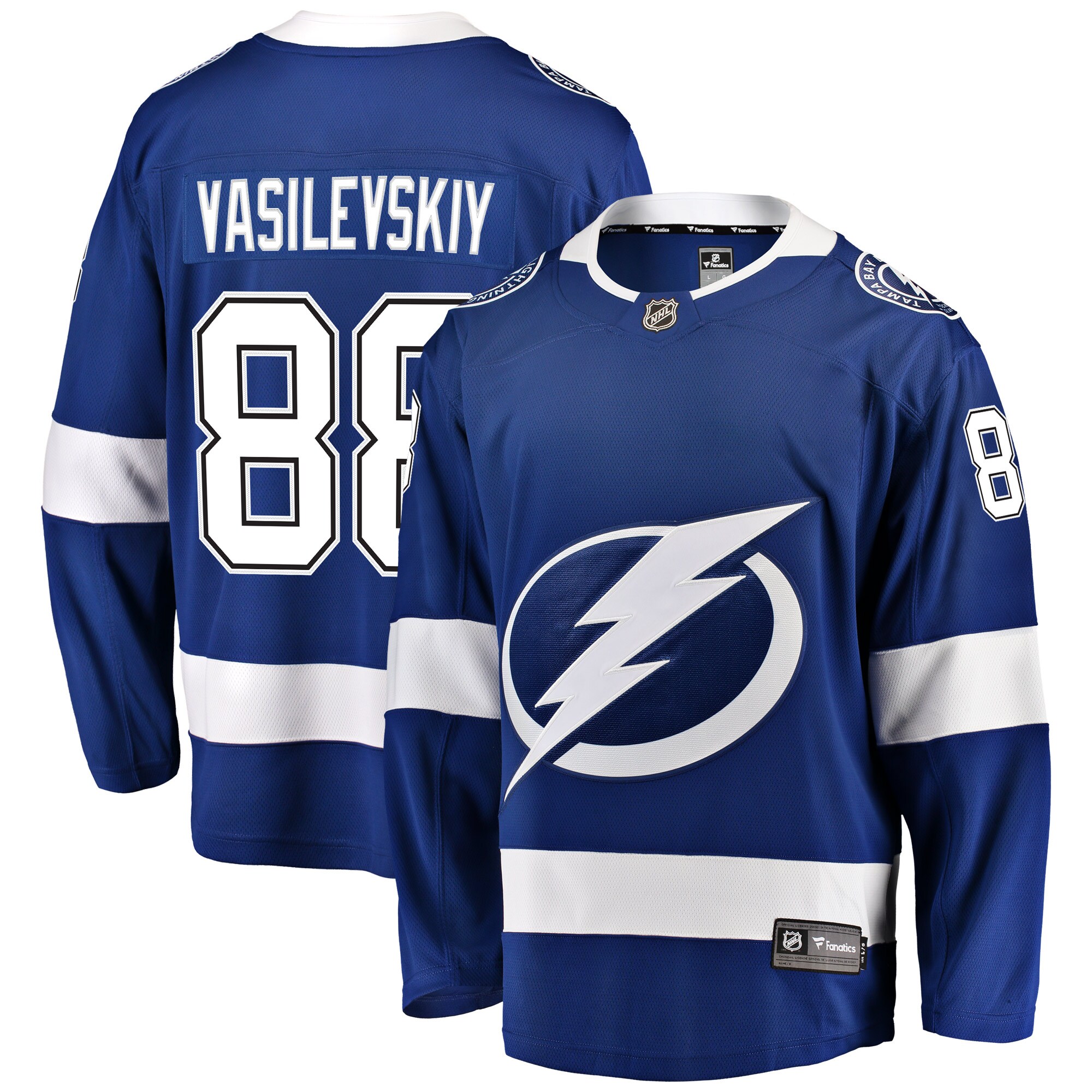 Men's Tampa Bay Lightning Andrei Vasilevskiy Blue Home Breakaway Player Jersey