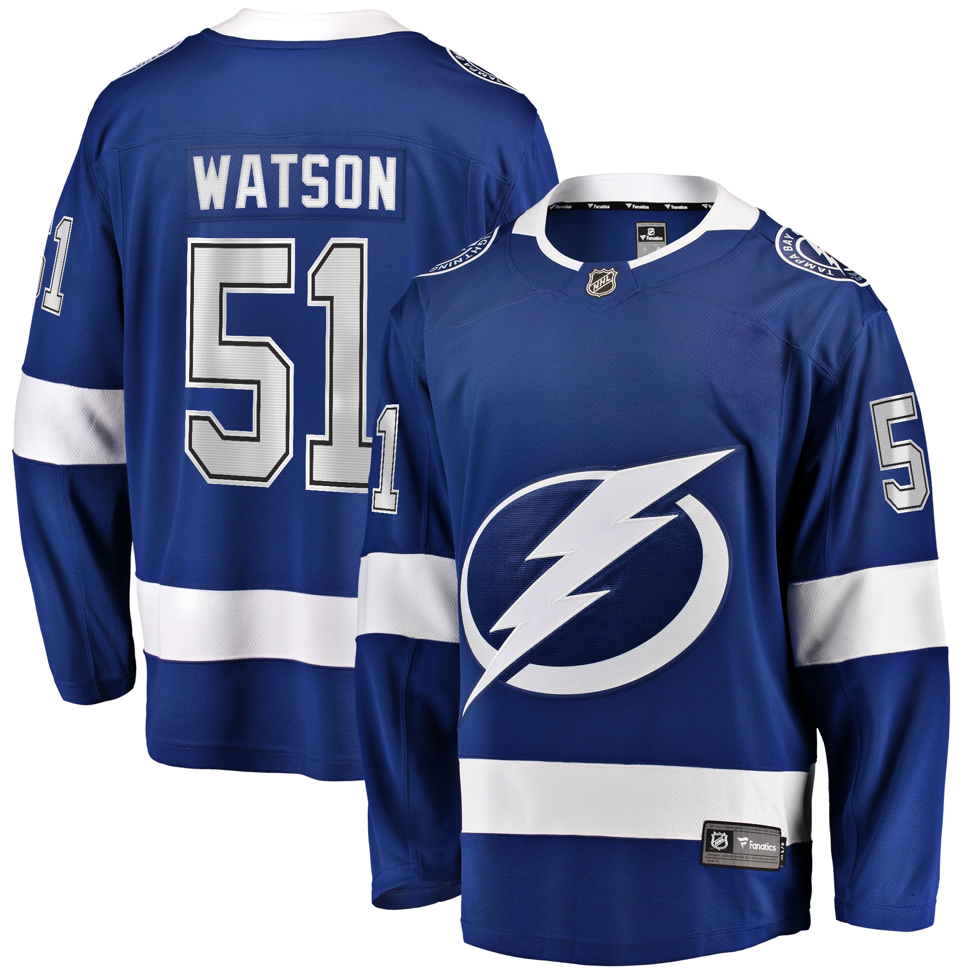 Men's Tampa Bay Lightning Austin Watson Blue Home Premier Breakaway Player Jersey