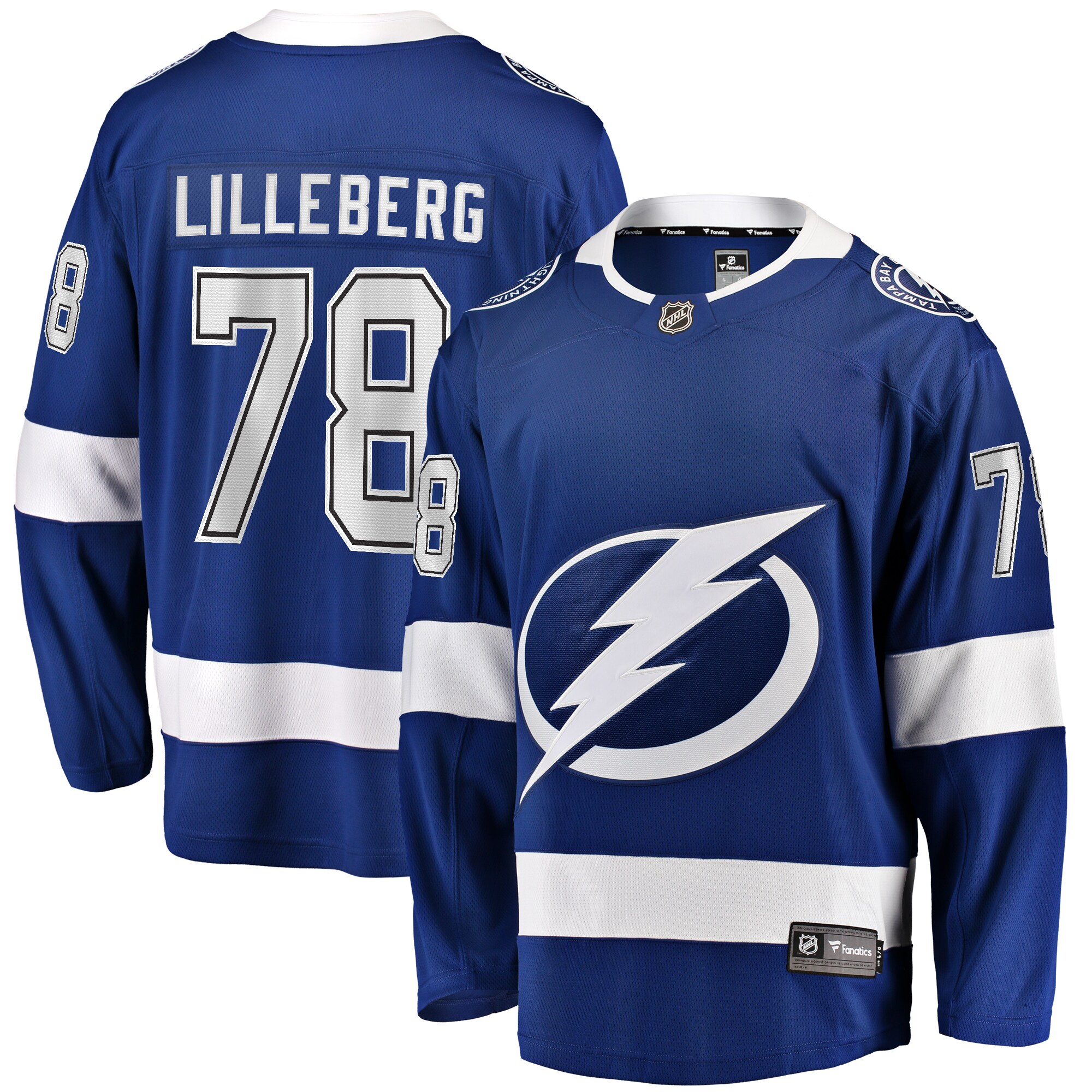 Men's Tampa Bay Lightning Emil Lilleberg Blue Home Premier Breakaway Player Jersey