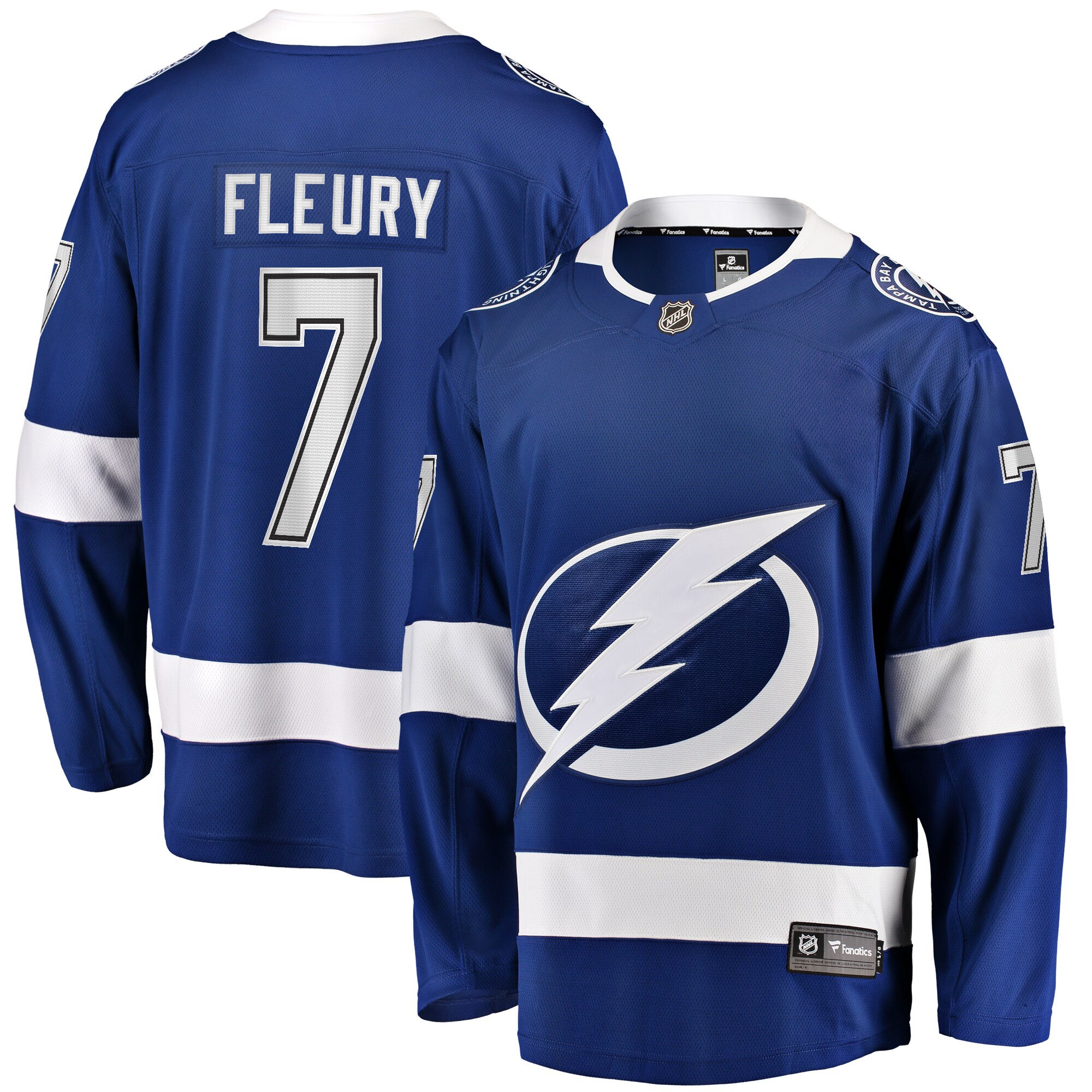 Men's Tampa Bay Lightning Haydn Fleury Blue Home Premier Breakaway Player Jersey