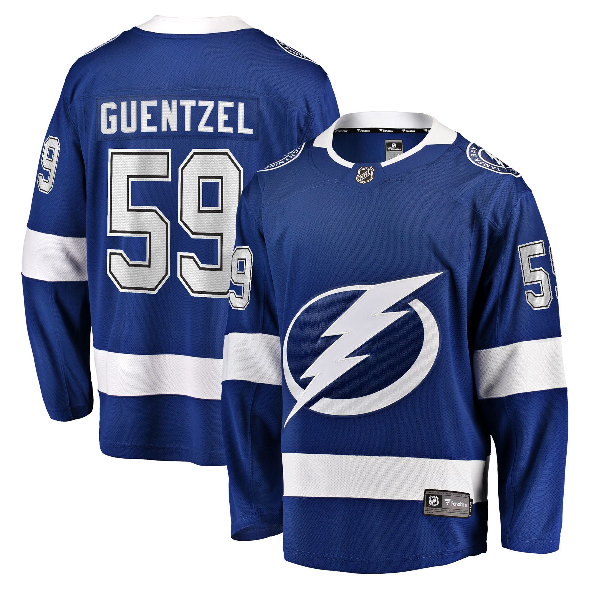 Men's Tampa Bay Lightning Jake Guentzel Blue Home Premier Breakaway Player Jersey