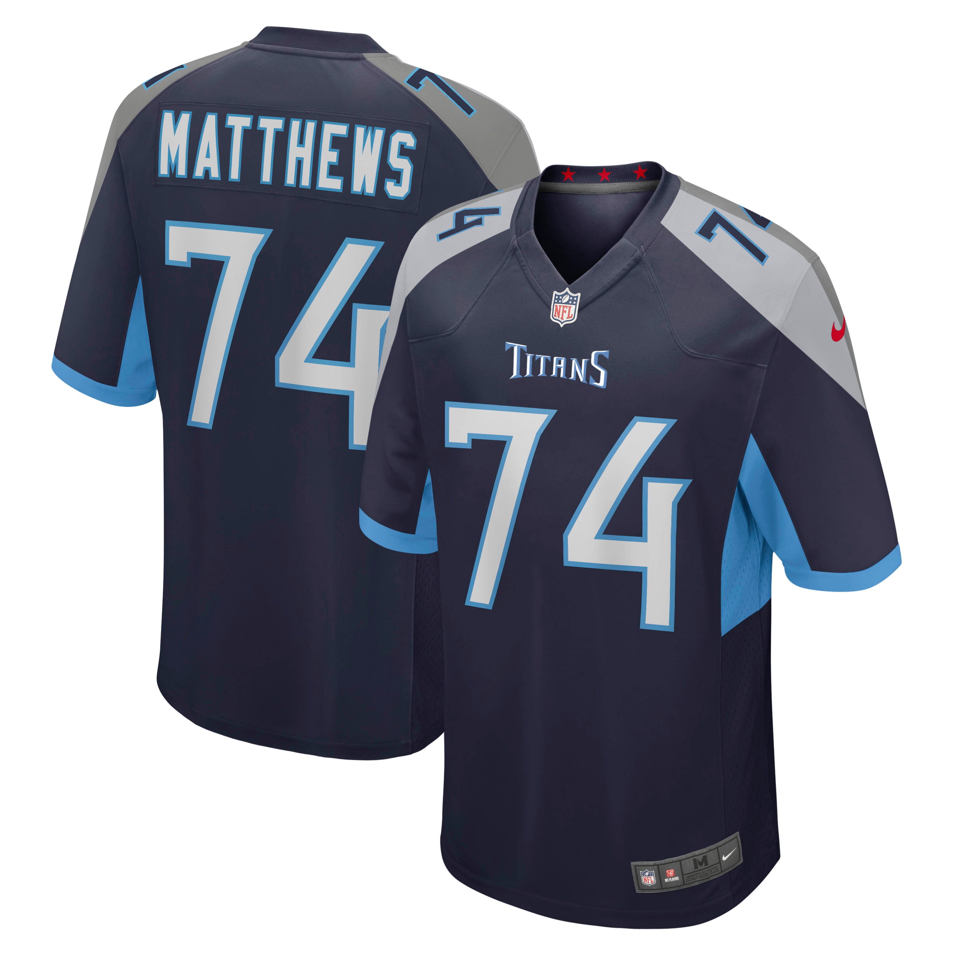 Men's Tennessee Titans Bruce Matthews Navy Retired Player Jersey Js3477