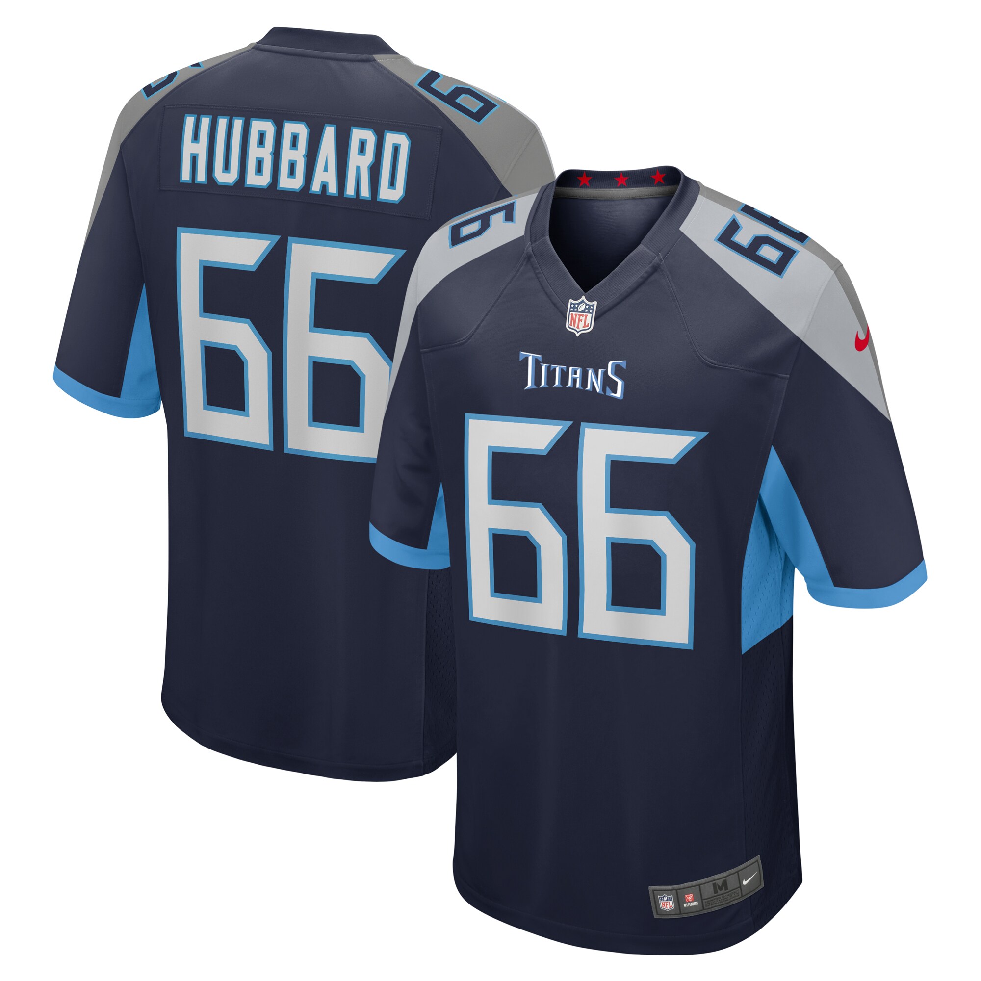 Men's Tennessee Titans Chris Hubbard Navy Team Game Jersey Js9667