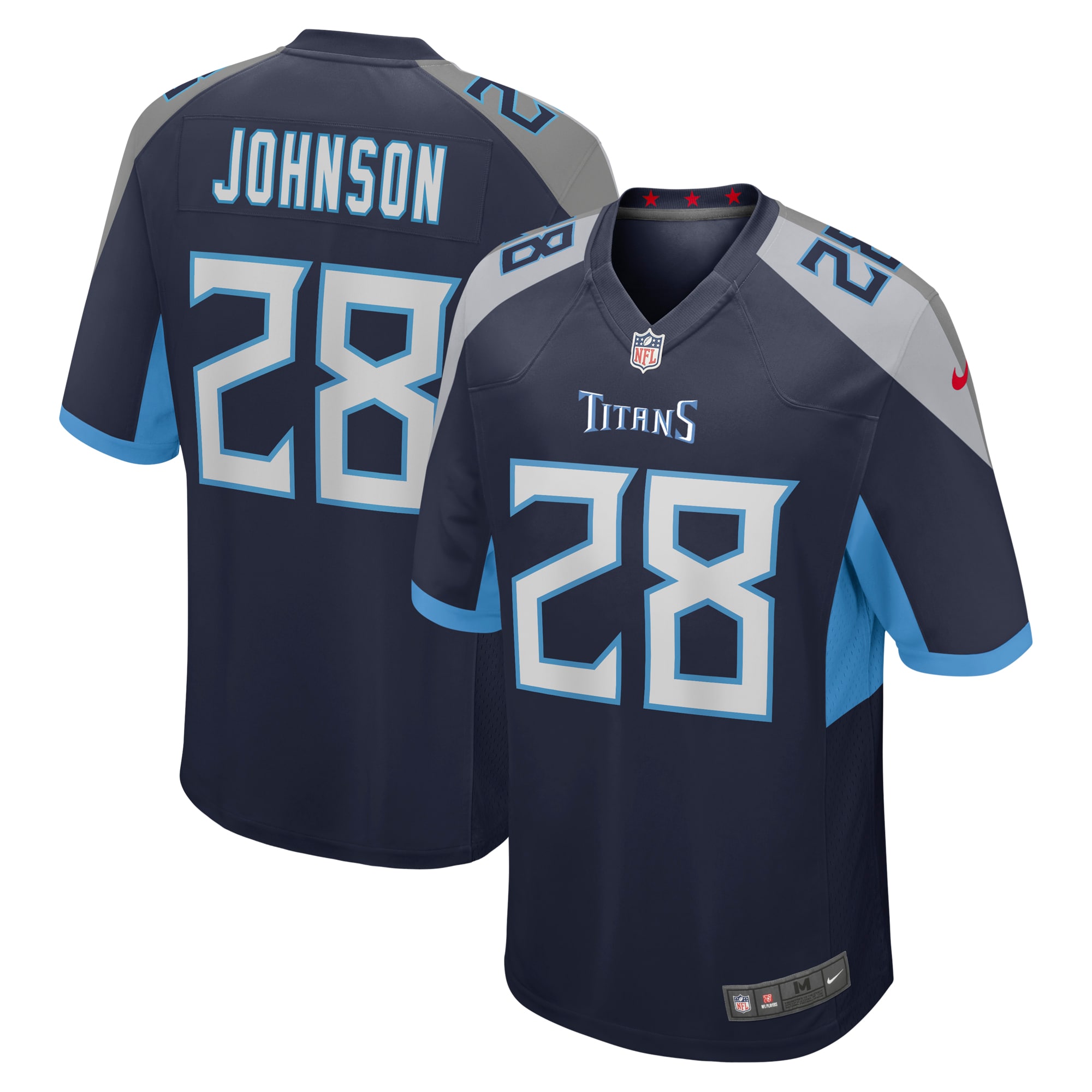 Men's Tennessee Titans Chris Johnson Navy Retired Player Game Jersey Js9387