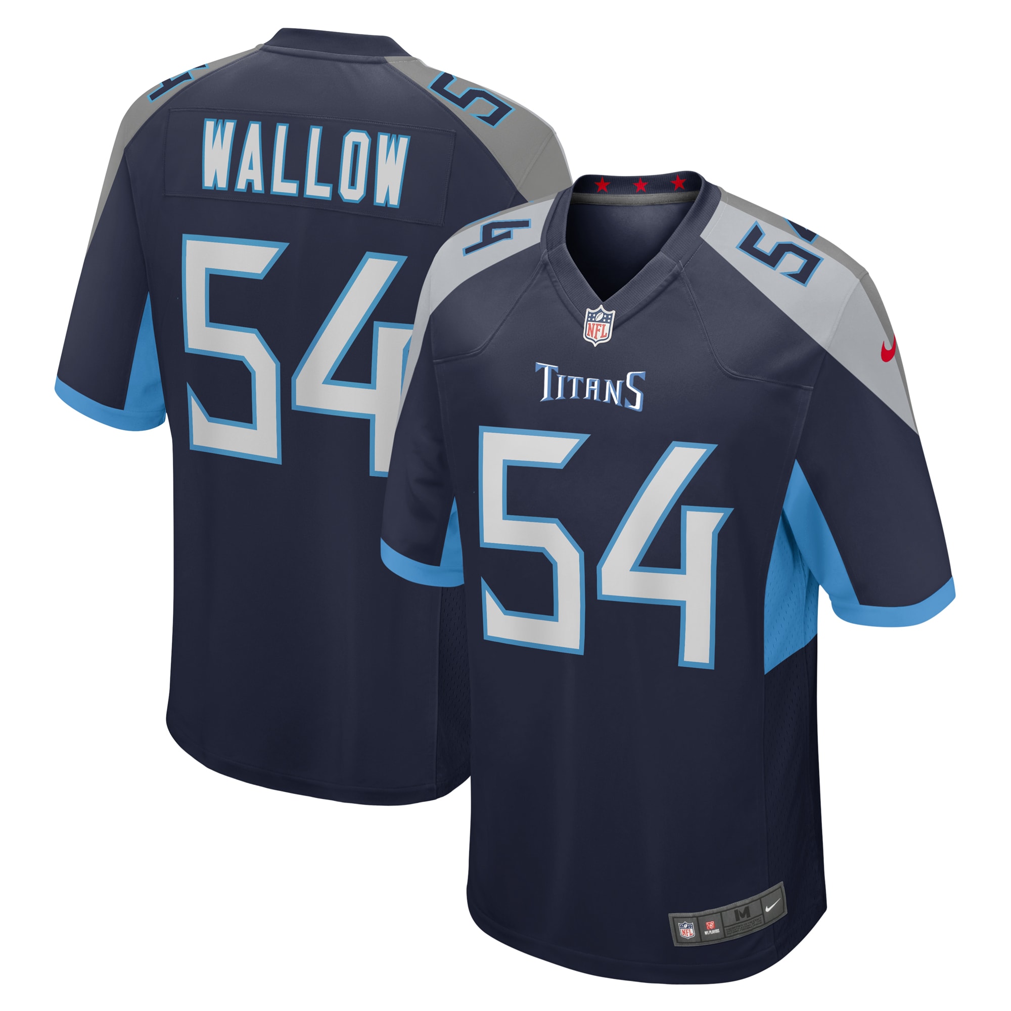 Men's Tennessee Titans Garret Wallow Navy Game Jersey Js3074