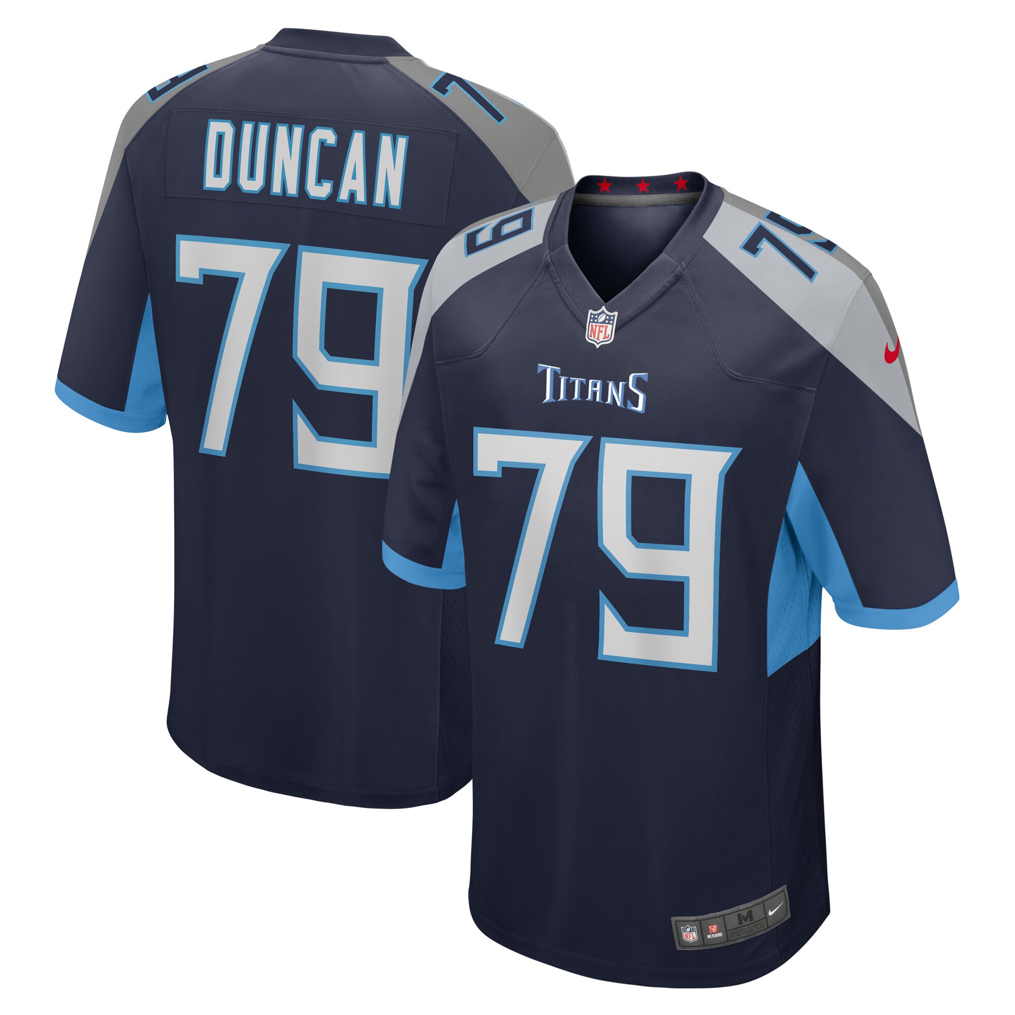 Men's Tennessee Titans Jaelyn Duncan Navy Team Game Jersey Js9749