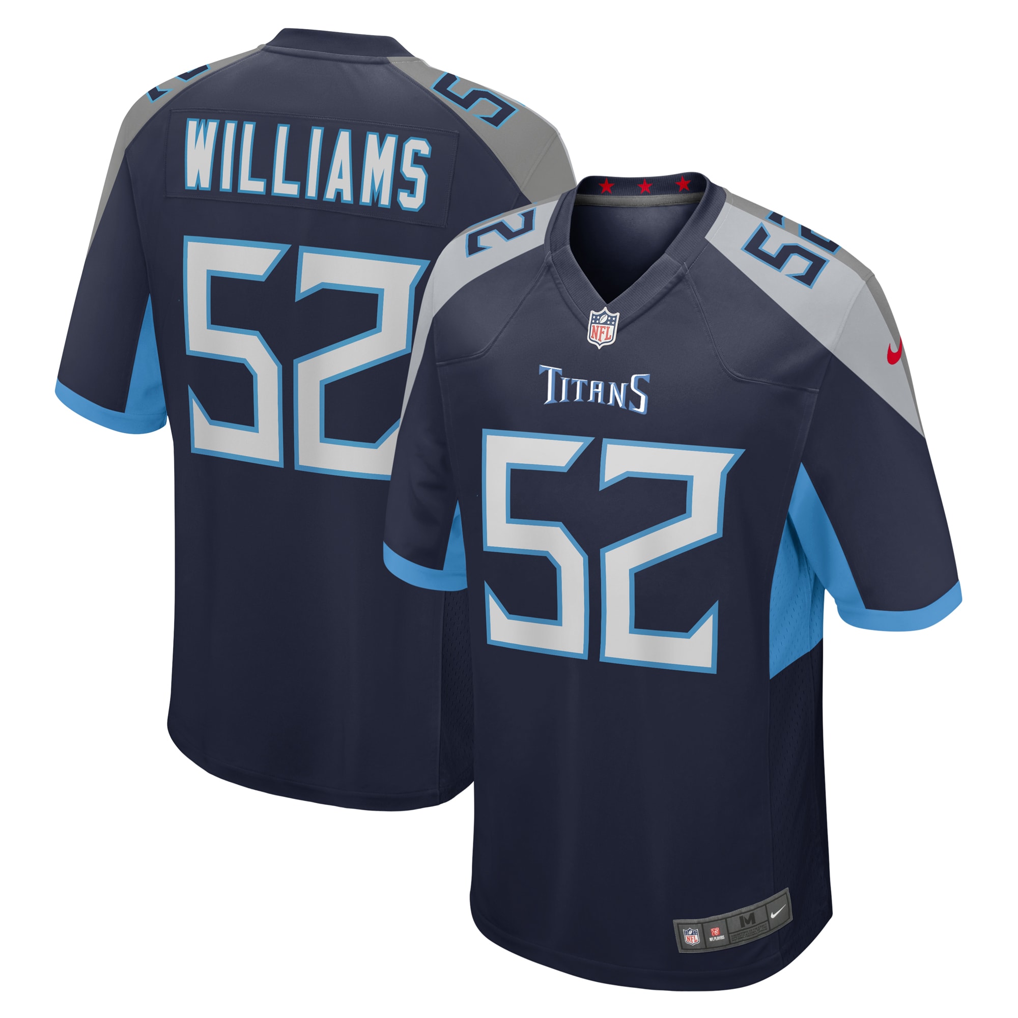 Men's Tennessee Titans James Williams Navy Game Jersey Js4480