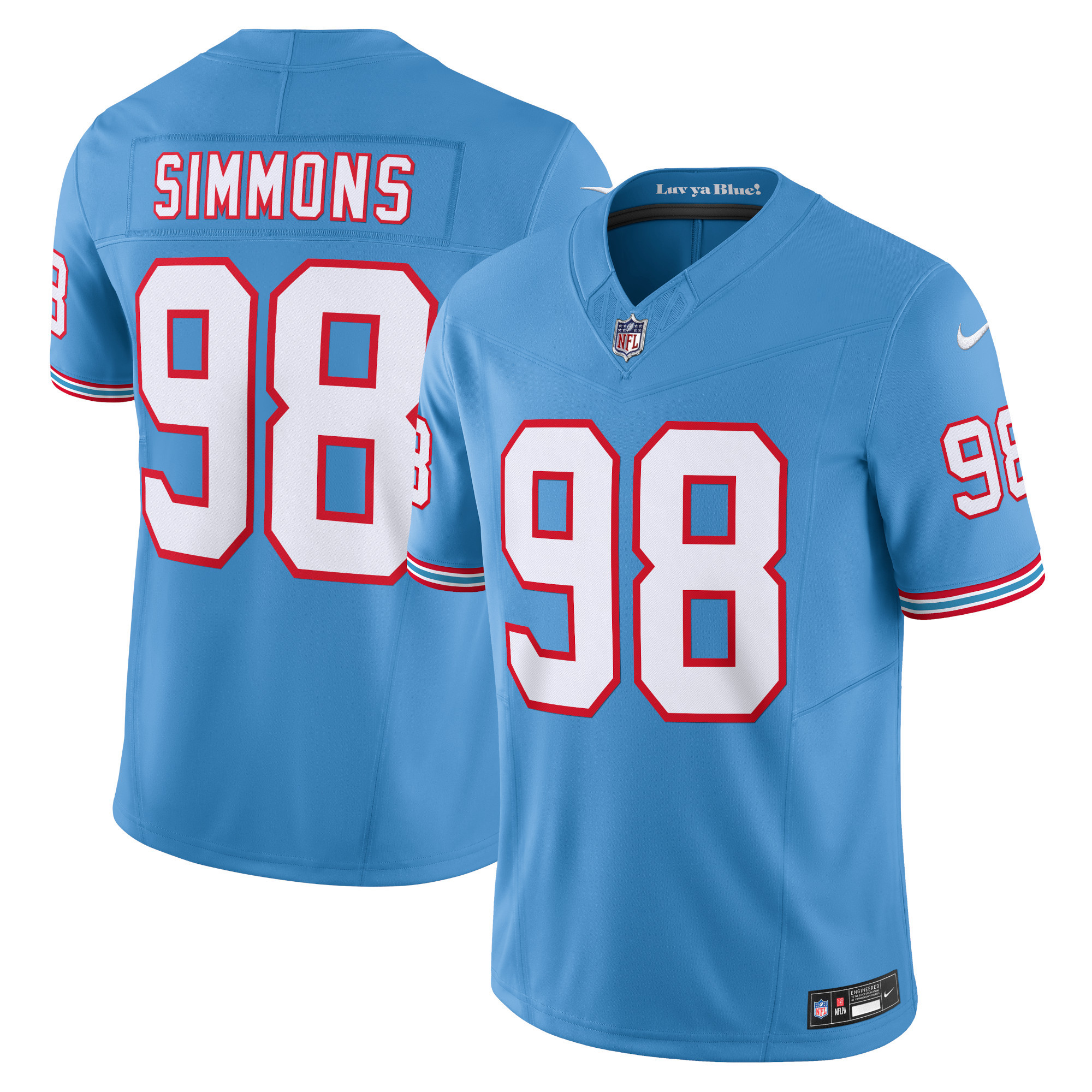 Men's Tennessee Titans Jeffery Simmons Light Blue Vapor F.u.s.e. Limited Jersey Js2222