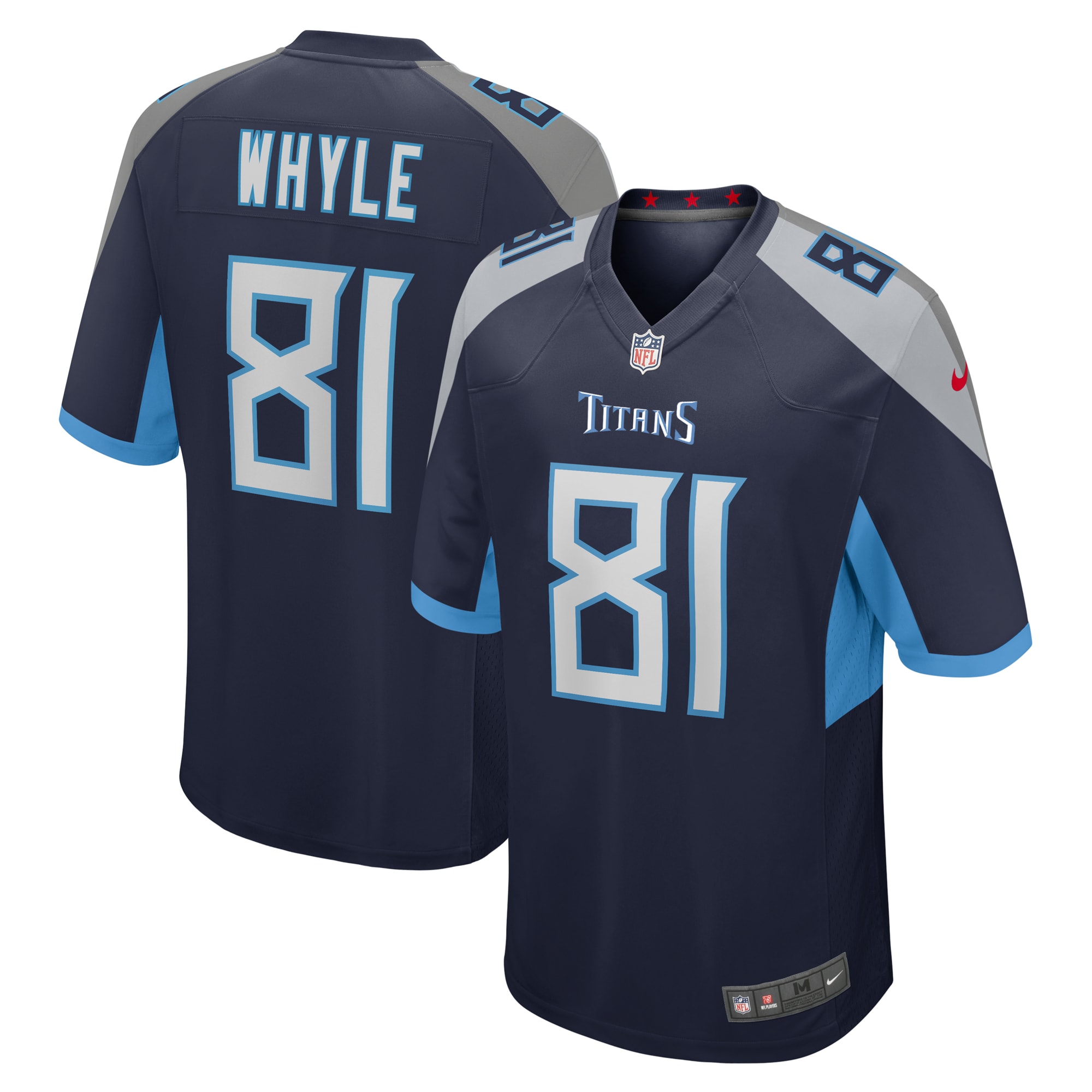 Men's Tennessee Titans Josh Whyle Navy Team Game Jersey Js8936