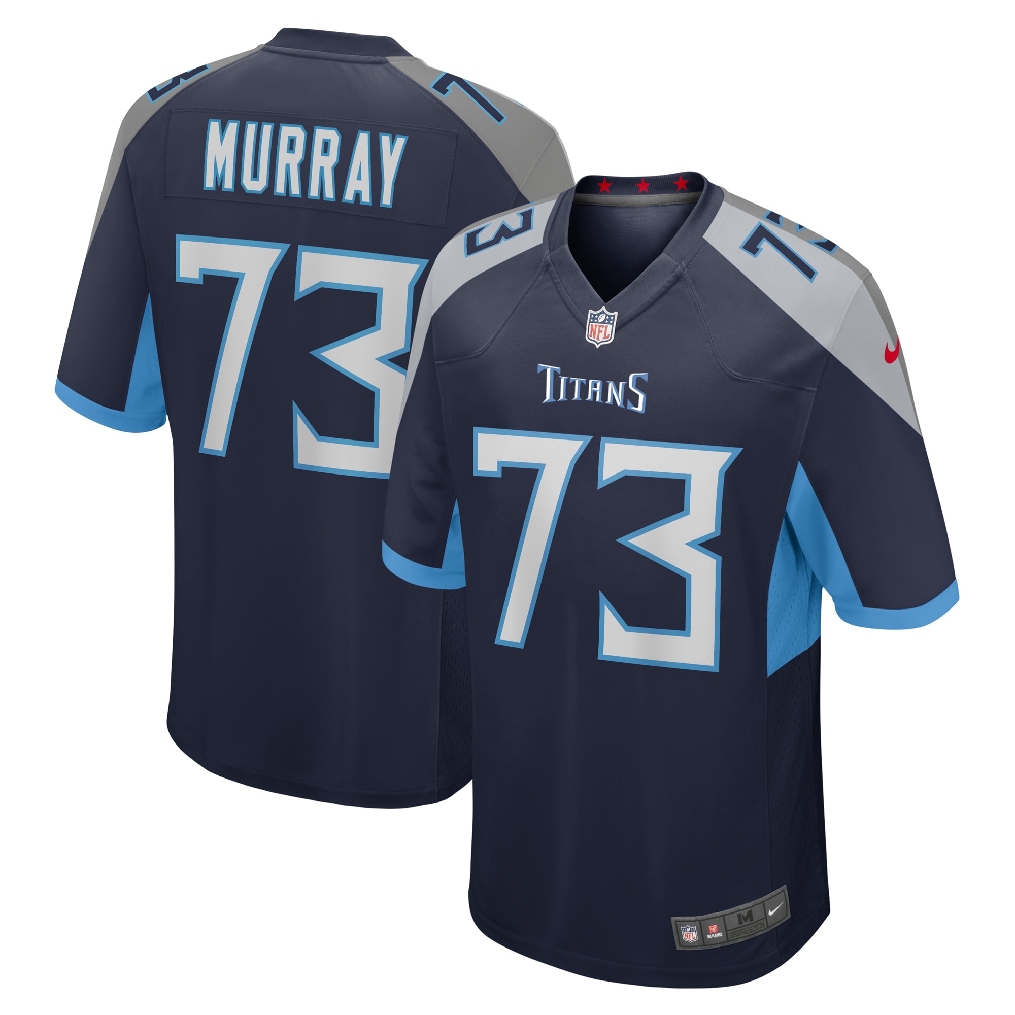 Men's Tennessee Titans Justin Murray Navy Team Game Jersey Js8365