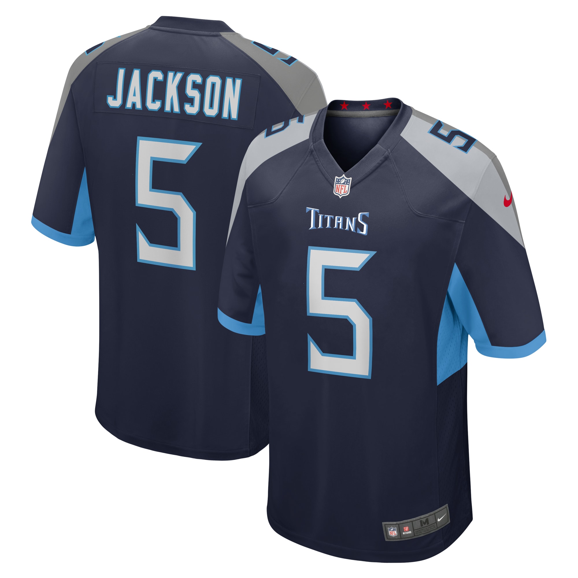 Men's Tennessee Titans Kearis Jackson Navy Team Game Jersey Js2720