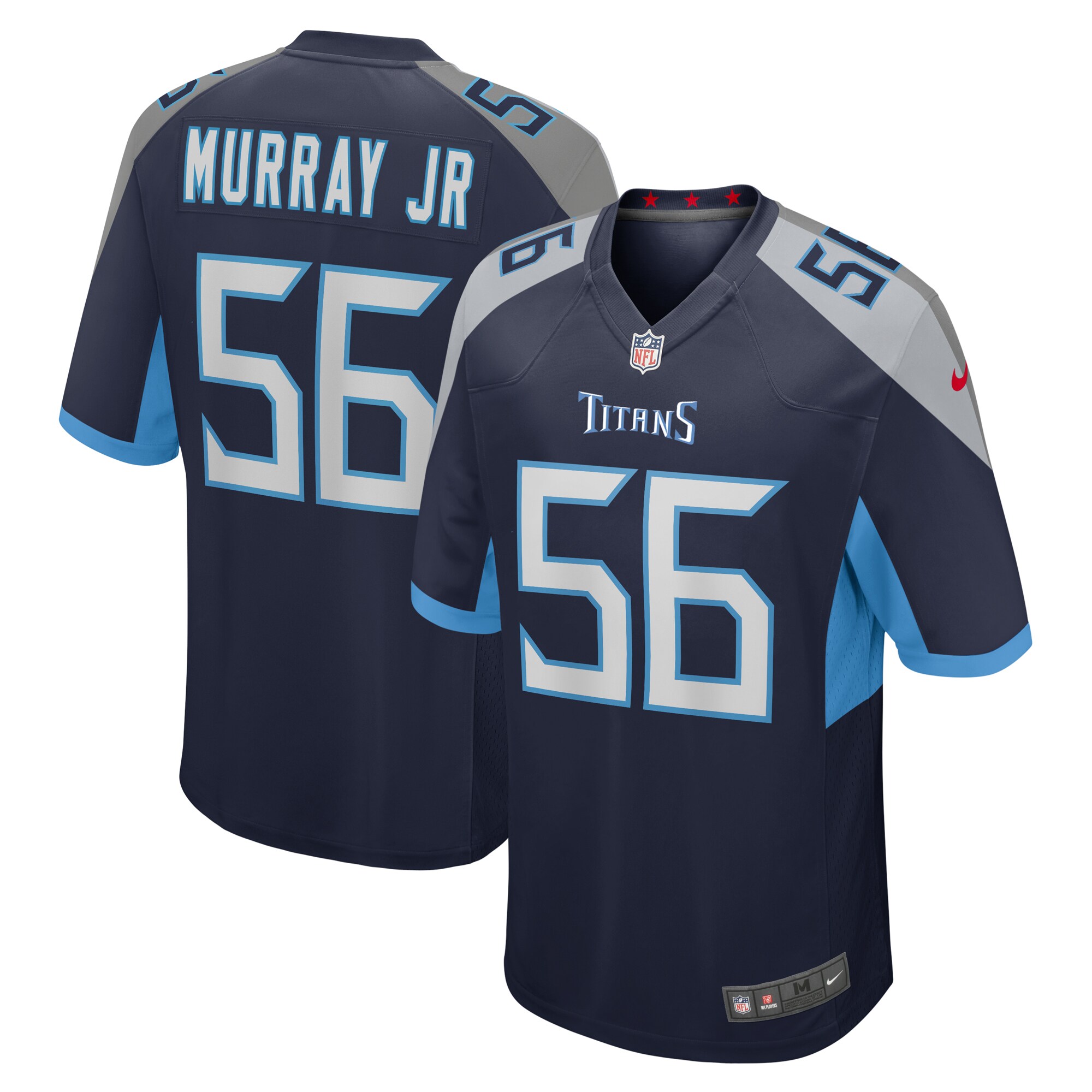Men's Tennessee Titans Kenneth Murray Jr. Navy Game Jersey Js2086