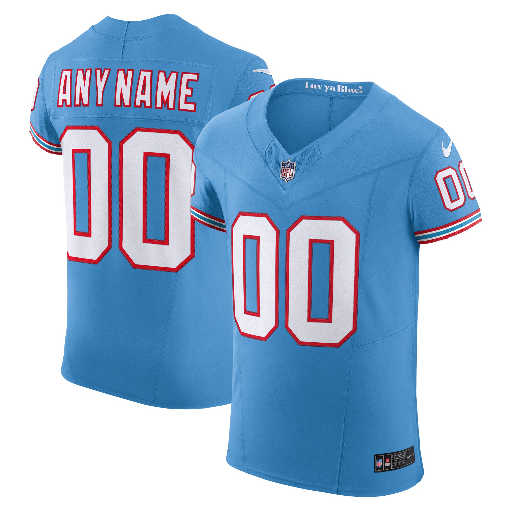 Men's Tennessee Titans Light Blue Vapor F.u.s.e. Elite Custom Jersey Js8524