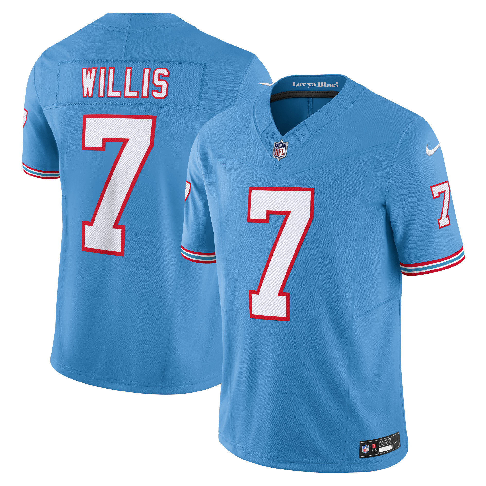 Men's Tennessee Titans Malik Willis Light Blue Vapor F.u.s.e. Limited Jersey Js5422