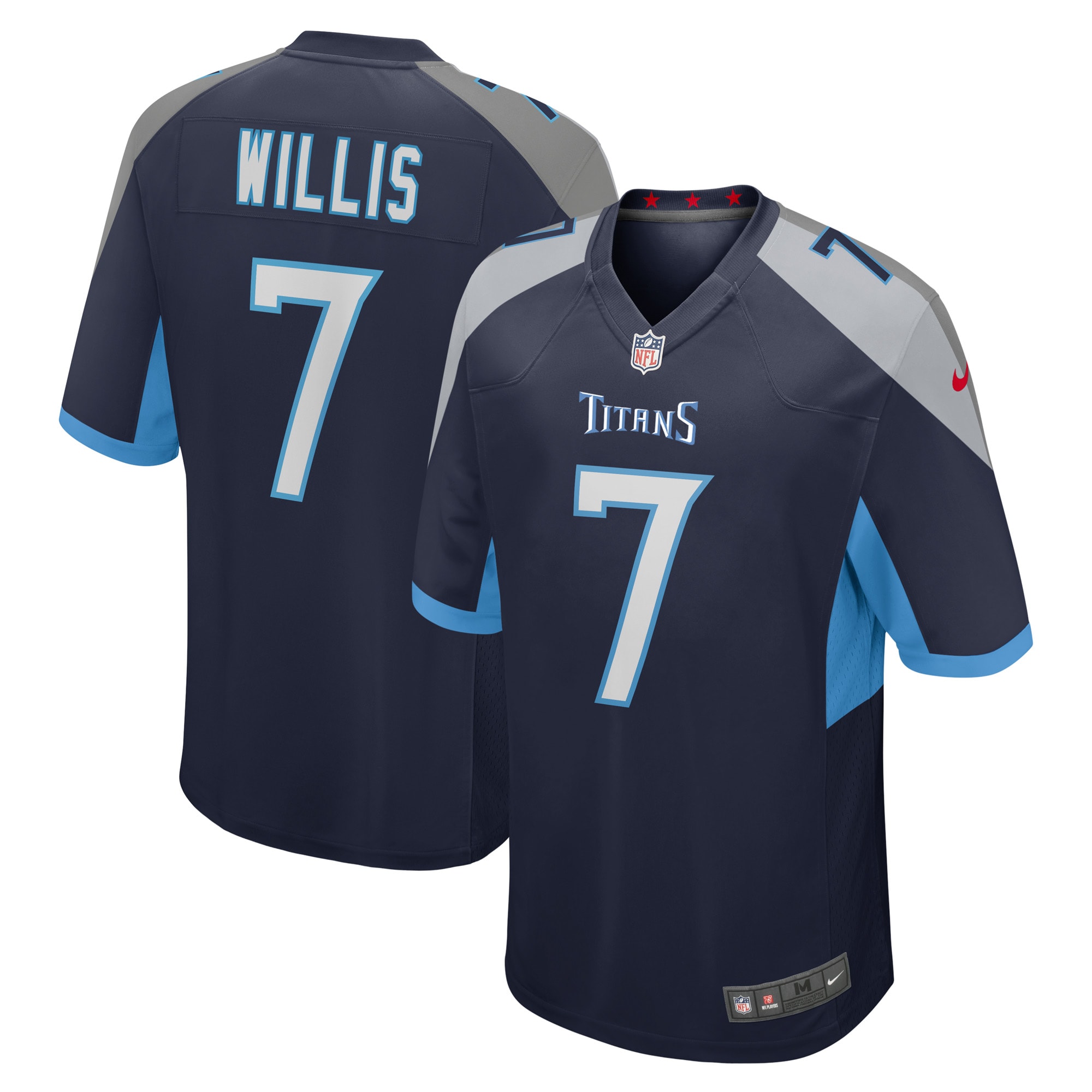 Men's Tennessee Titans Malik Willis Navy Player Game Jersey Js6183