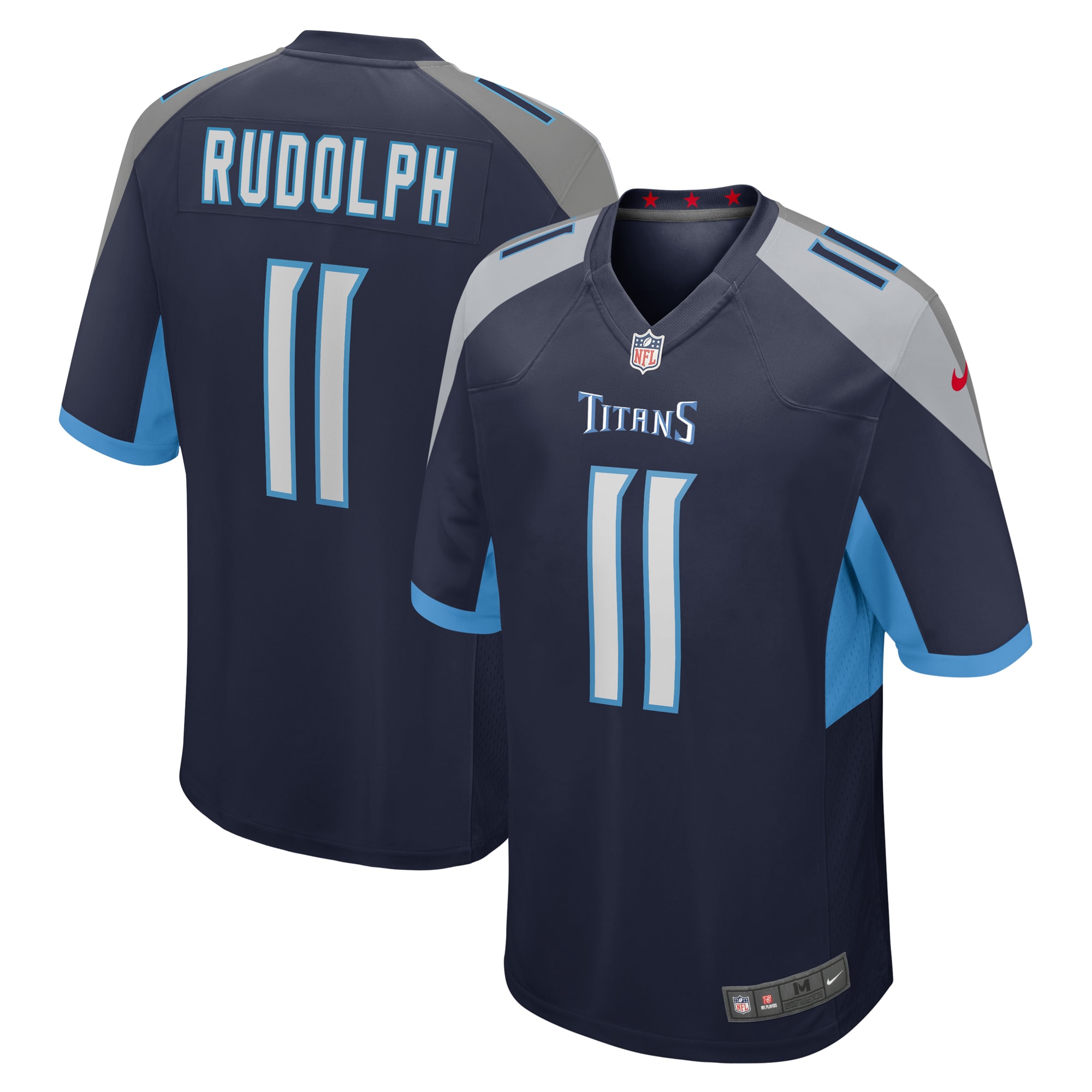 Men's Tennessee Titans Mason Rudolph Navy Game Jersey Js7547