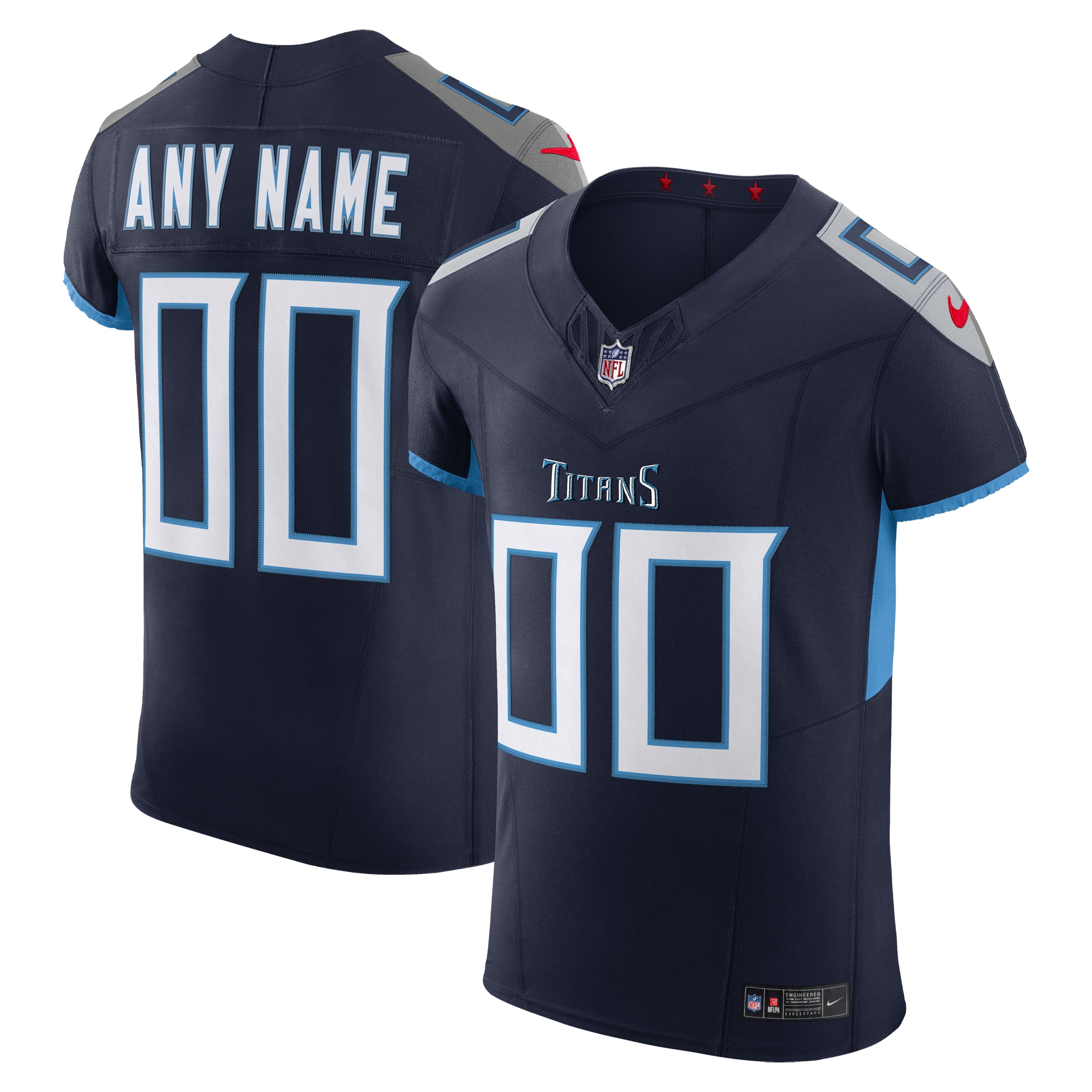 Men's Tennessee Titans Navy Vapor F.u.s.e. Elite Custom Jersey Js7512