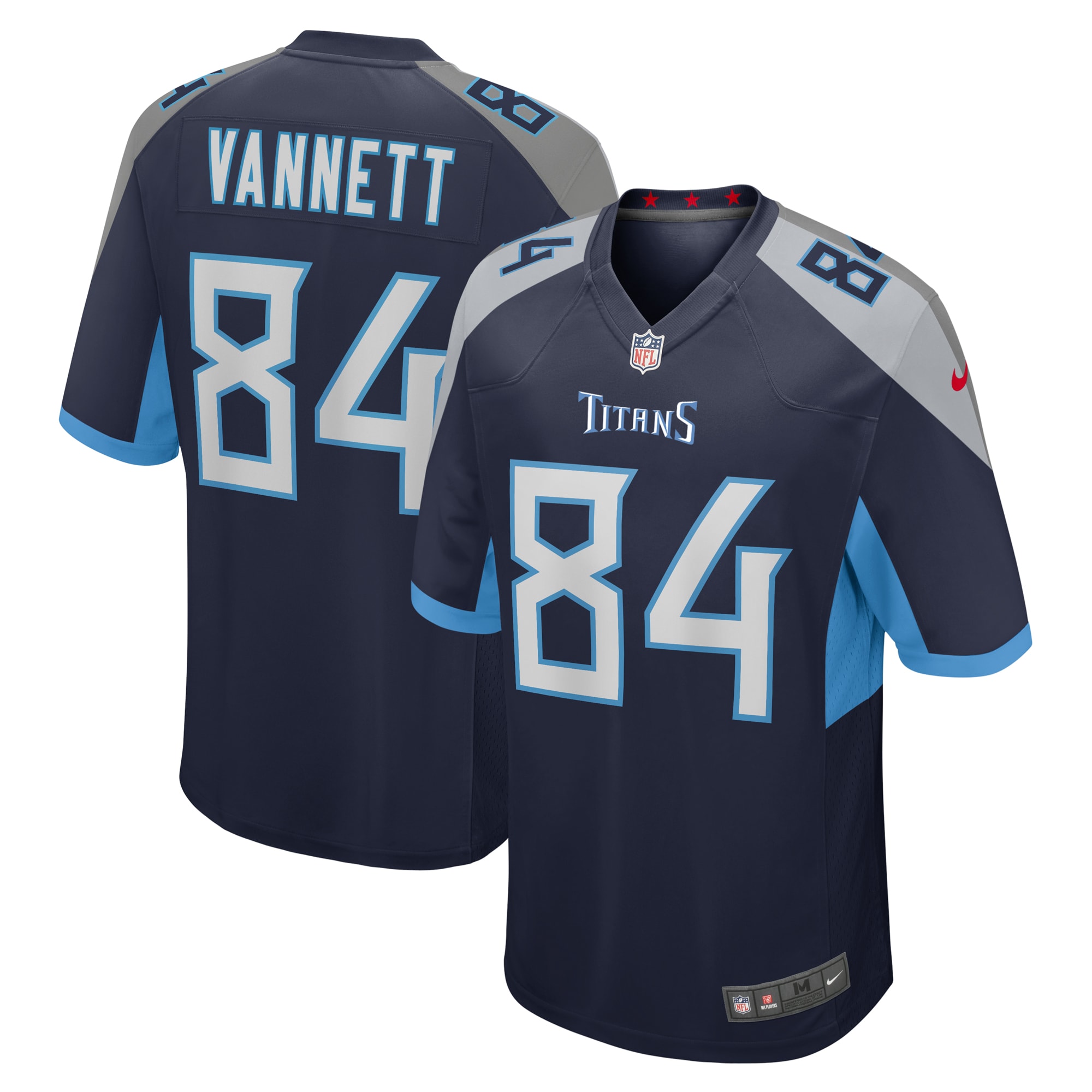 Men's Tennessee Titans Nick Vannett Navy Game Jersey Js9624