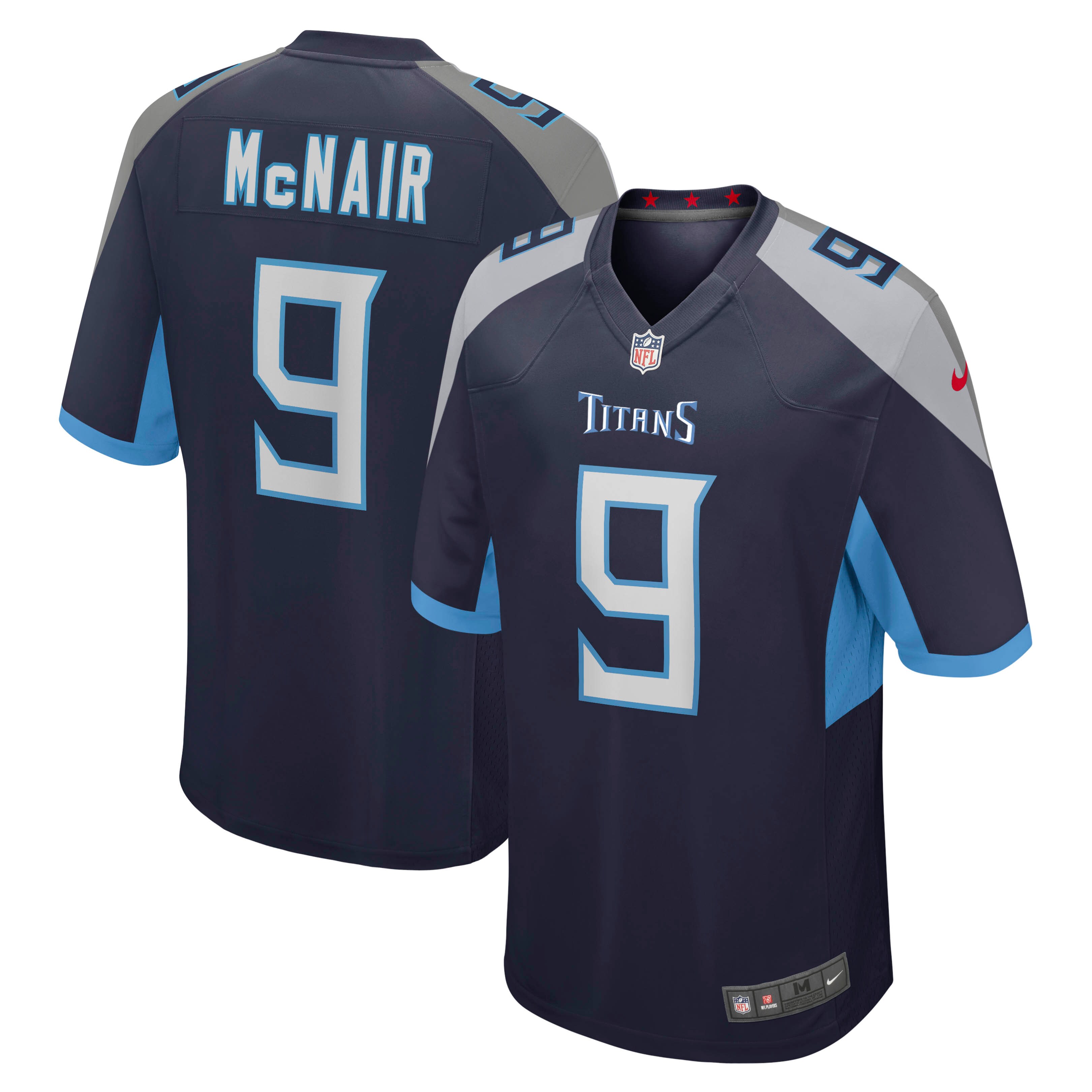 Men's Tennessee Titans Steve Mcnair Navy Game Retired Player Jersey Js6583