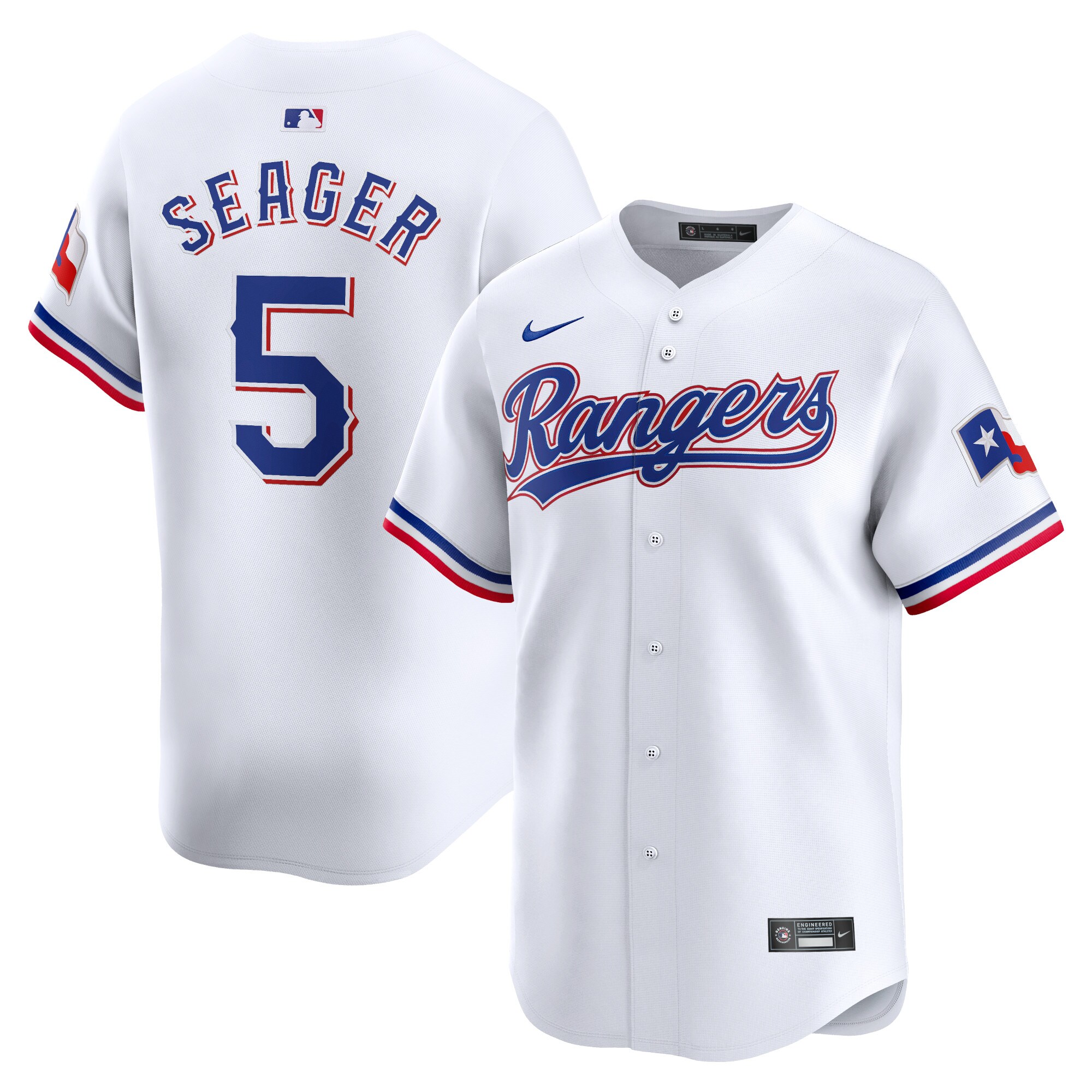 Men's Texas Rangers Corey Seager White Home Limited Player Jersey