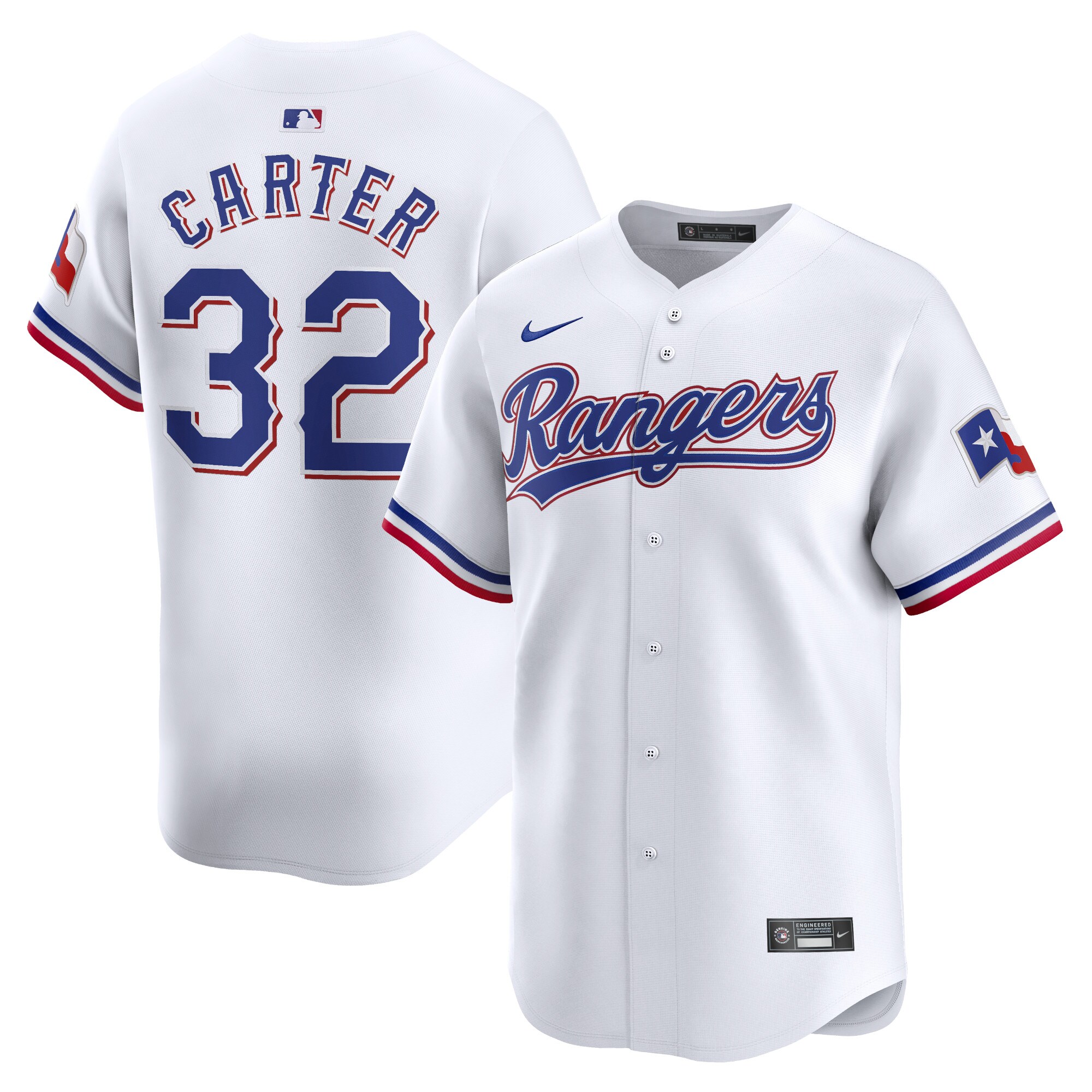 Men's Texas Rangers Evan Carter White Home Limited Player Jersey