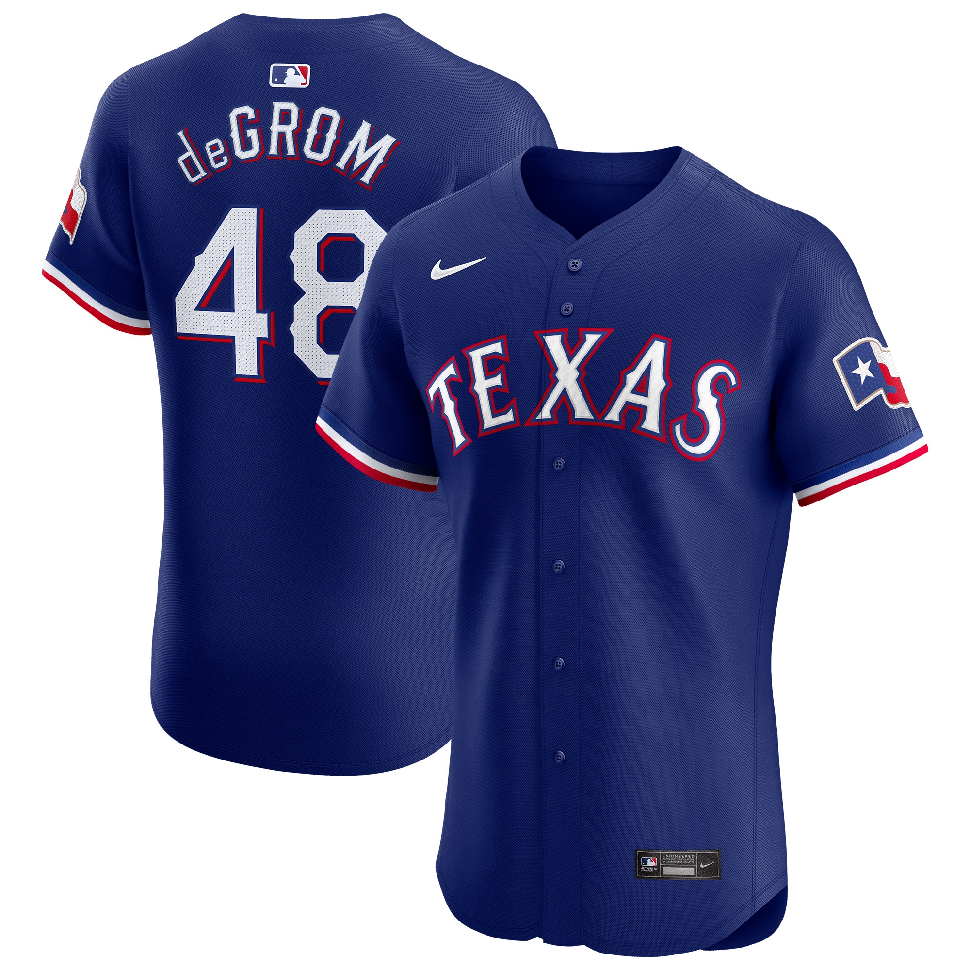 Men's Texas Rangers Jacob Degrom Royal Alternate Elite Player Jersey
