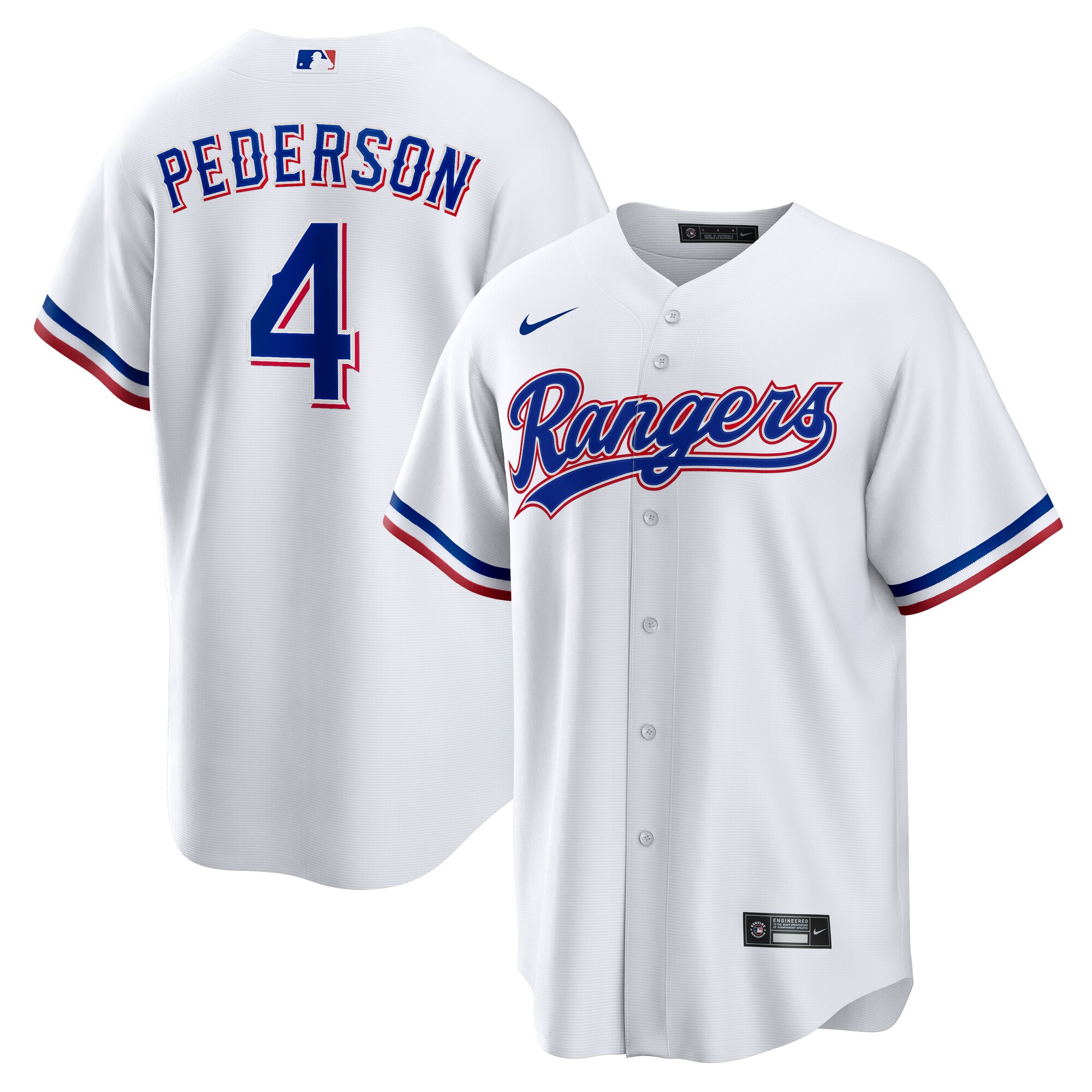 Men's Texas Rangers Joc Pederson White Home Jersey