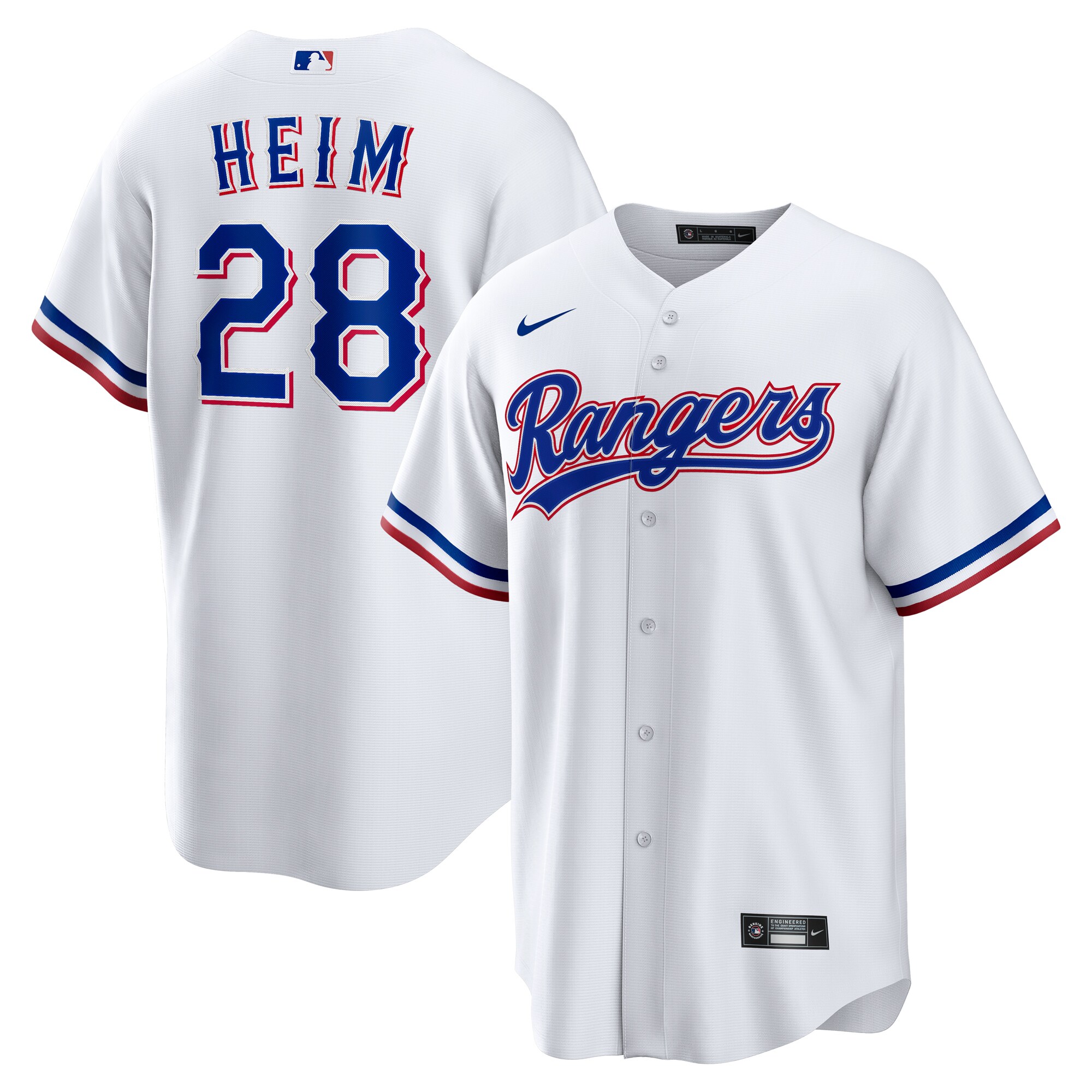 Men's Texas Rangers Jonah Heim White Home Jersey