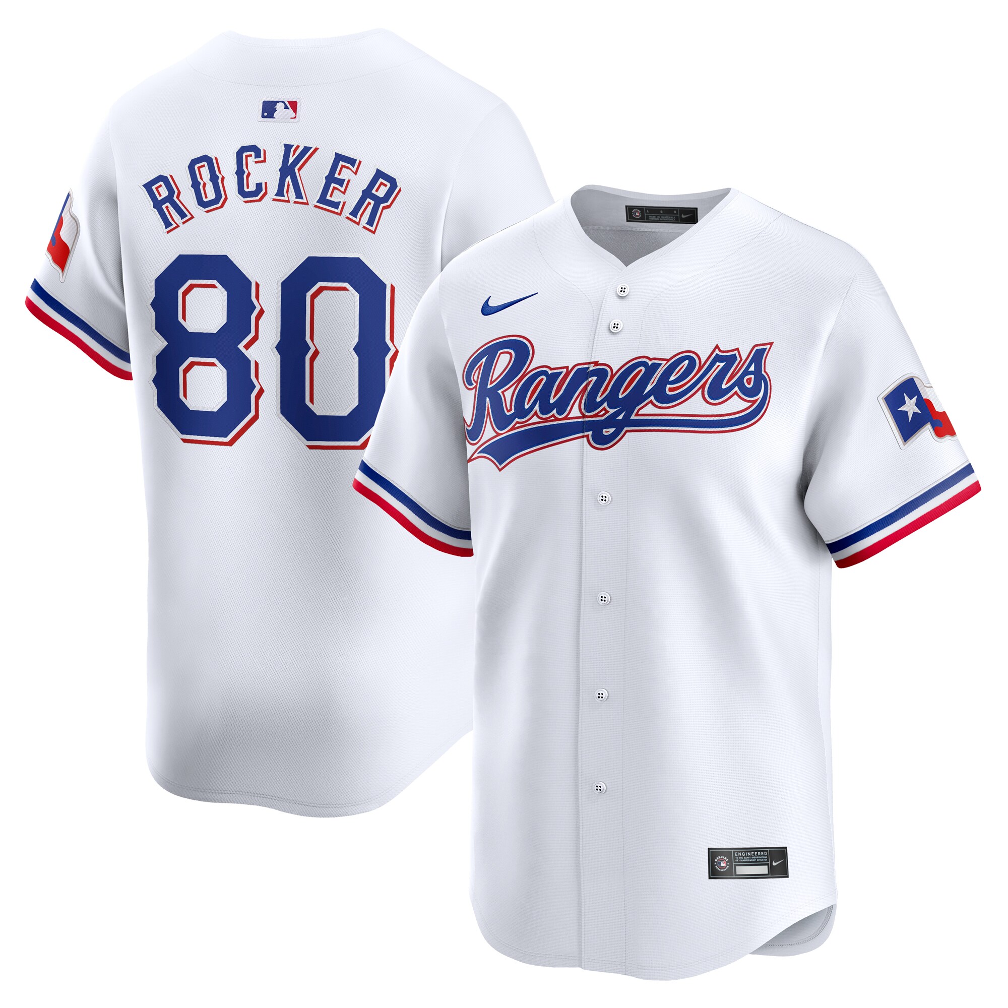 Men's Texas Rangers Kumar Rocker White Home Limited Player Jersey