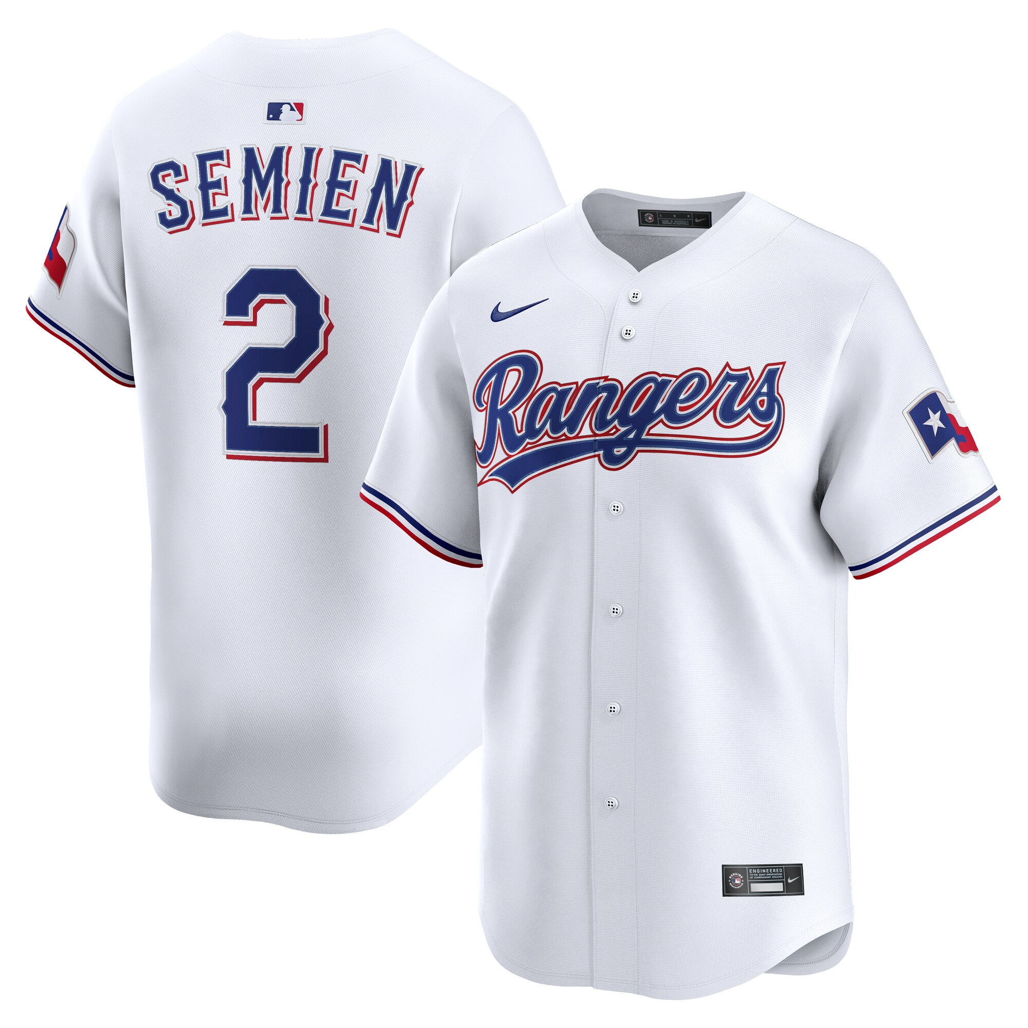 Men's Texas Rangers Marcus Semien White Alternate Limited Player Jersey
