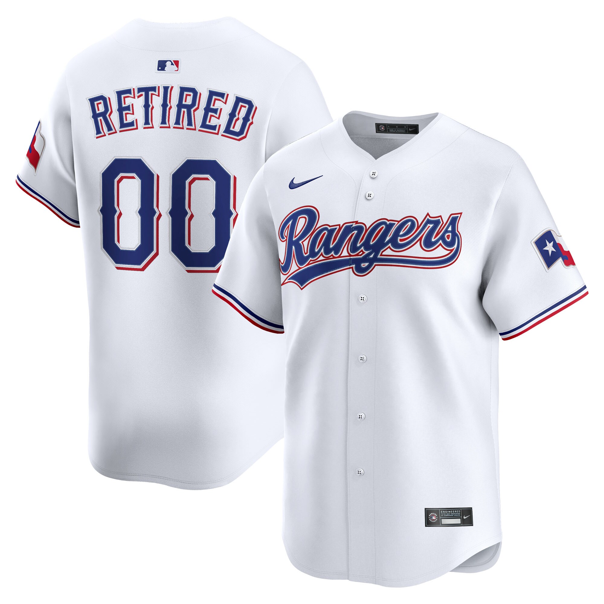 Men's Texas Rangers White Home Limited Pick-a-player Retired Roster Jersey