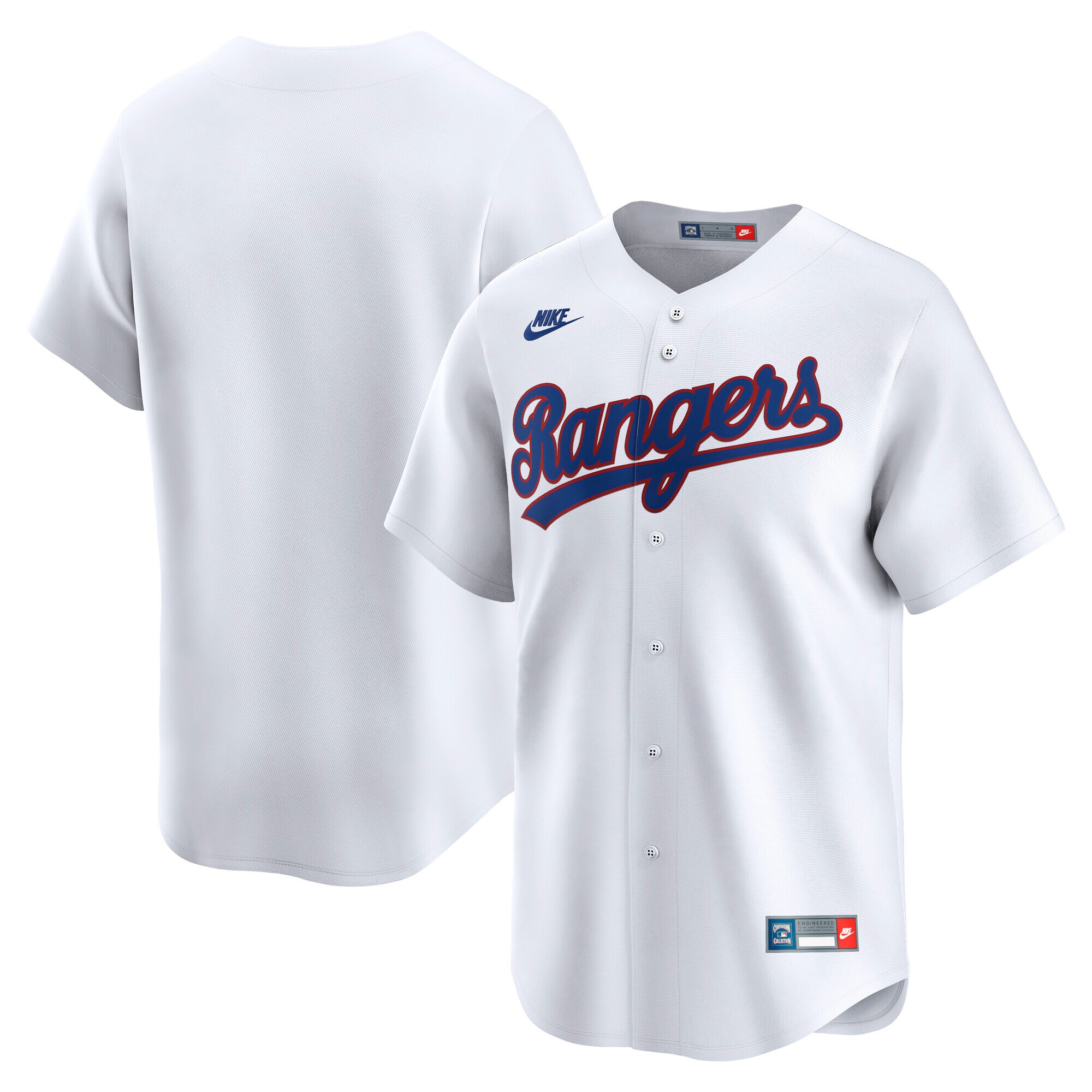 Men's Texas Rangers White Throwback Cooperstown Collection Limited Jersey