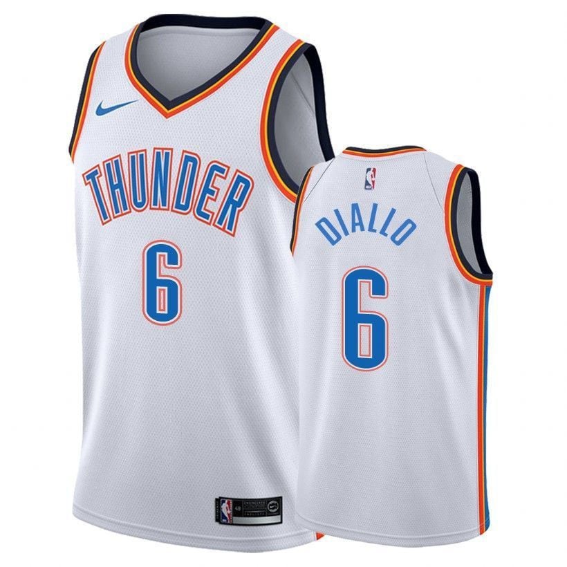 Men's Thunder Male Hamidou Diallo 6 Association White Jersey