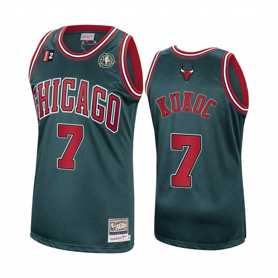 Men's Toni Kukoc 7 Chicago Bulls Green Hardwood Classics Jersey