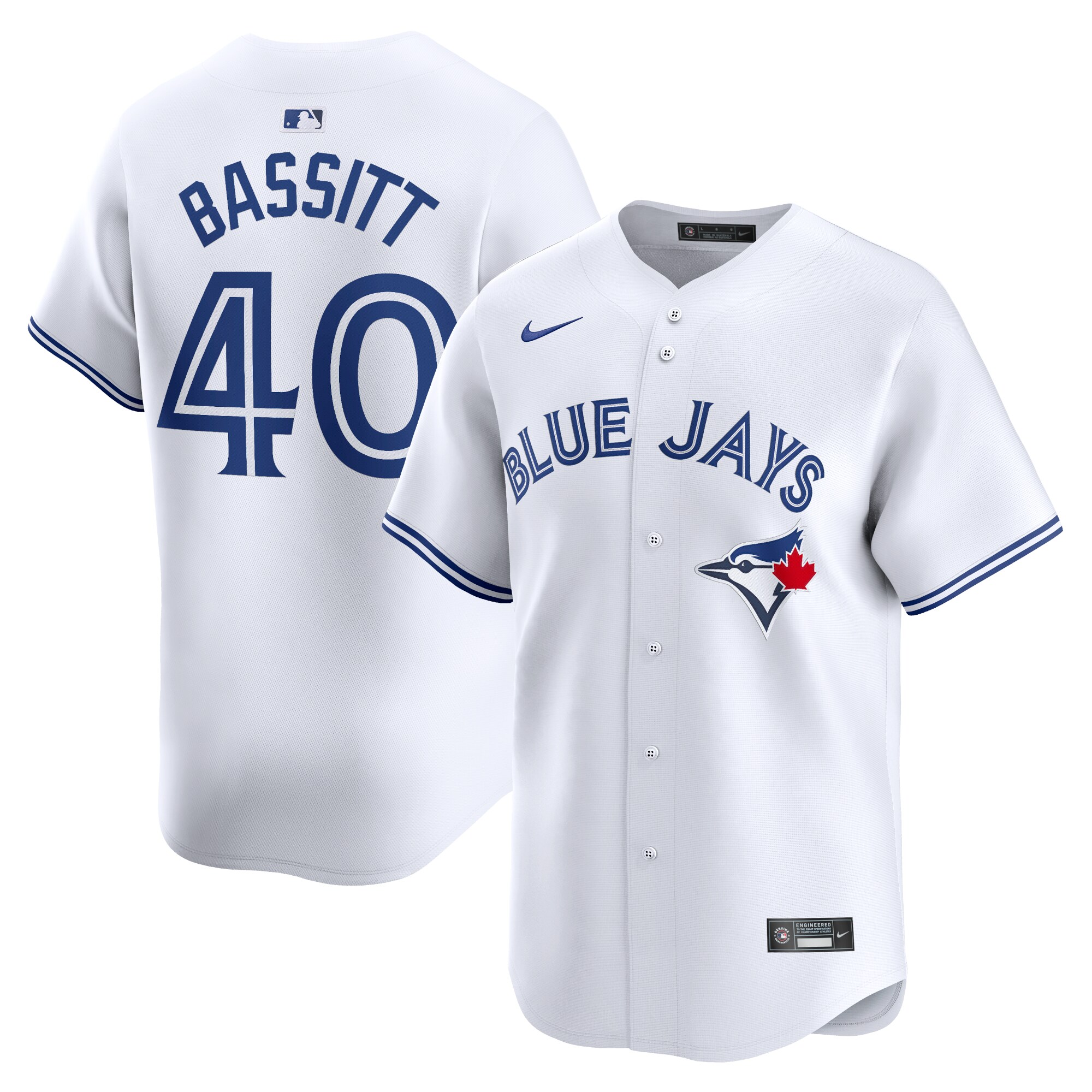 Men's Toronto Blue Jays Chris Bassitt White Home Limited Player Jersey