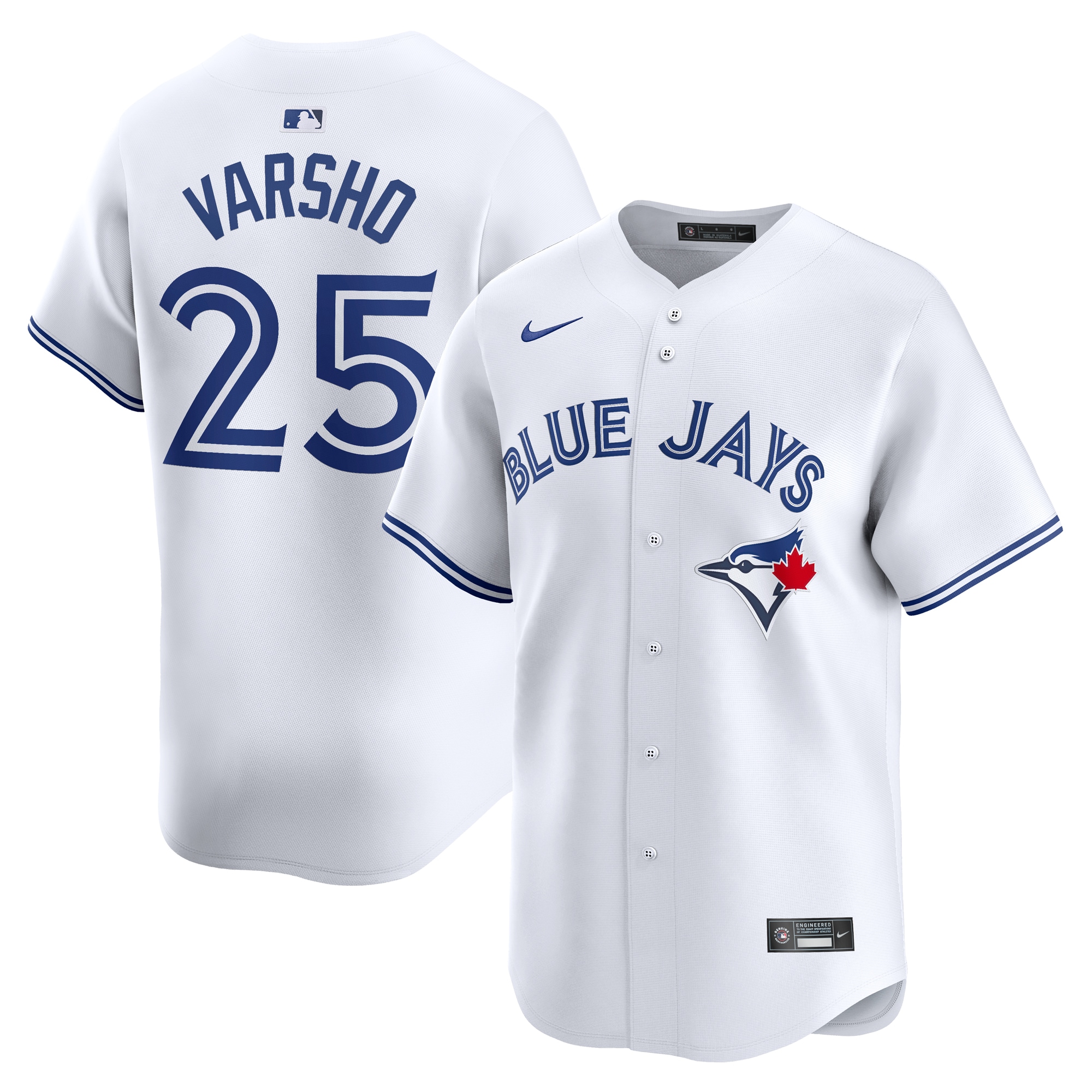 Men's Toronto Blue Jays Daulton Varsho White Home Limited Player Jersey