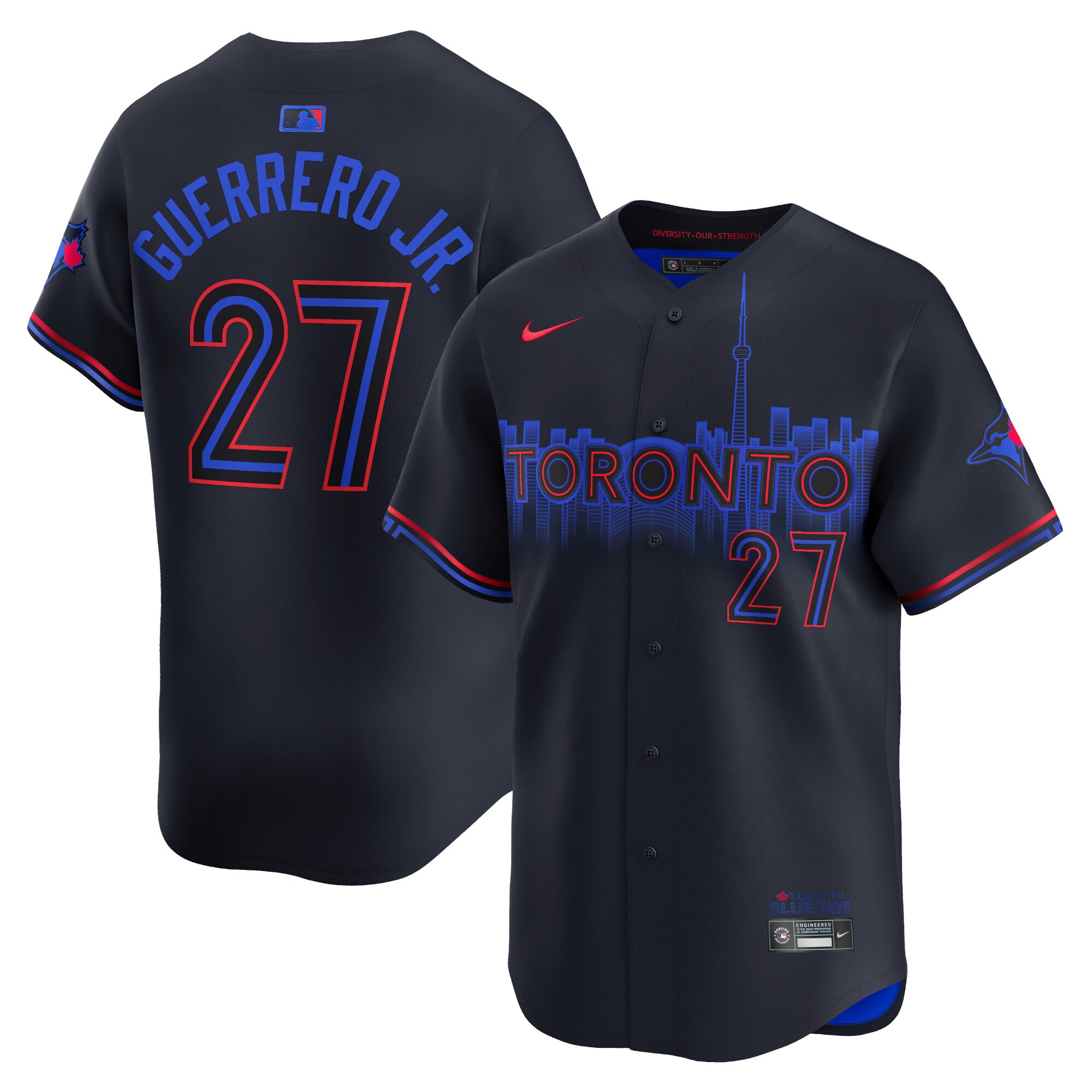 Men's Toronto Blue Jays Vladimir Guerrero Jr. Black 2024 City Connect Limited Player Jersey