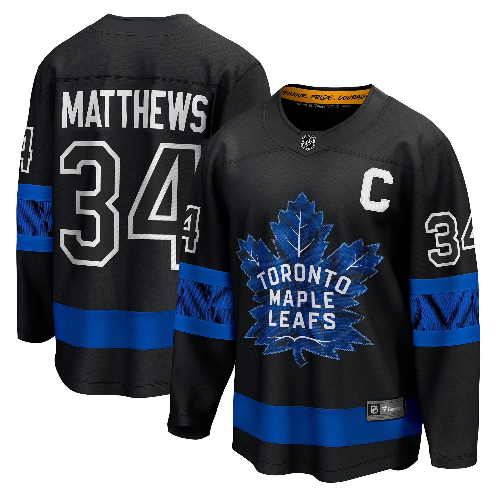 Men's Toronto Maple Leafs Auston Matthews Black "c" Premier Breakaway Player Jersey