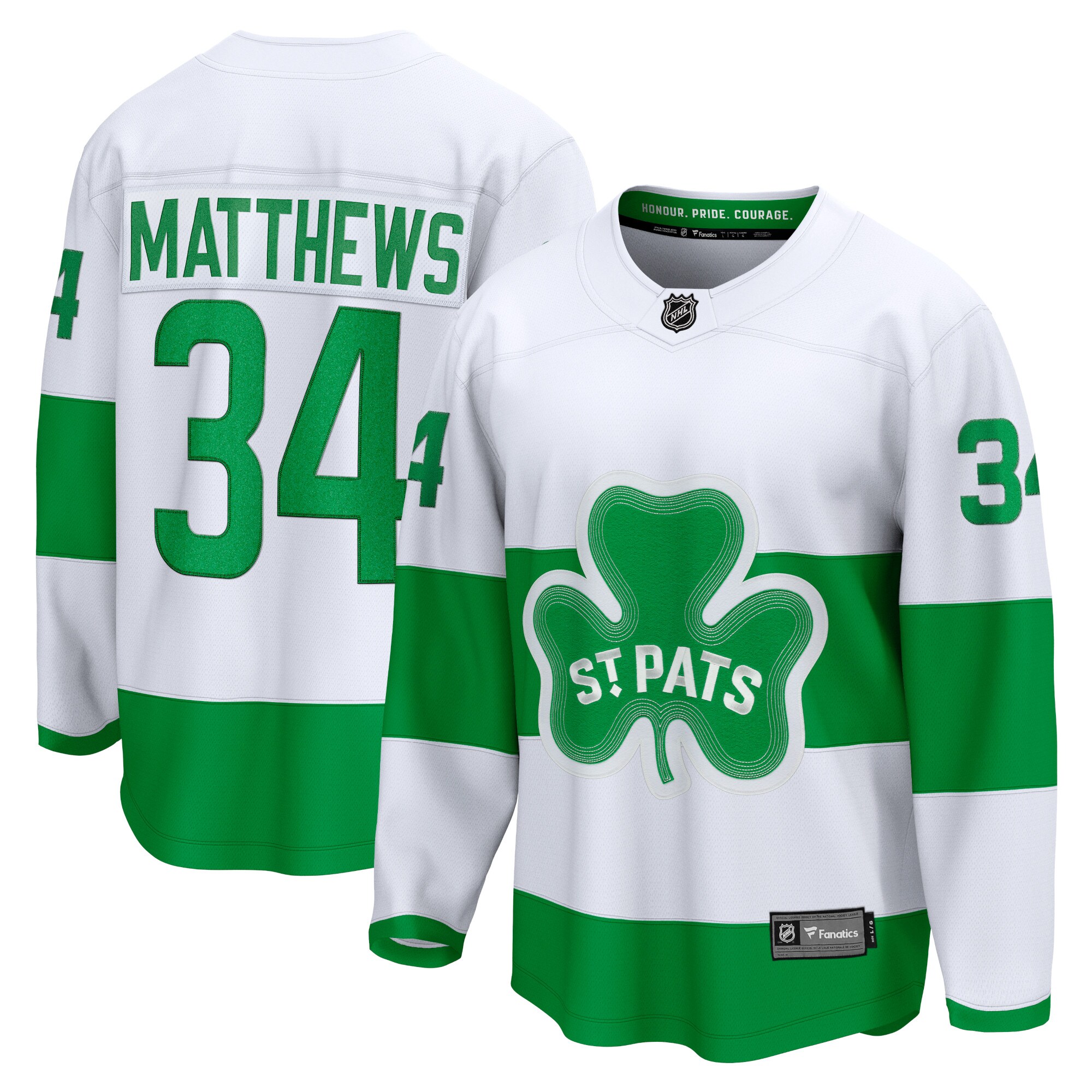 Men's Toronto Maple Leafs Auston Matthews White St. Patricks Alternate Premier Breakaway Player Jersey