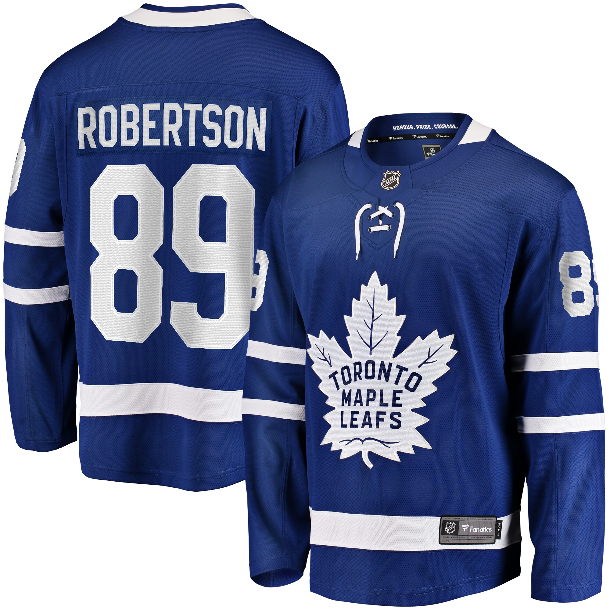 Men's Toronto Maple Leafs Nicholas Robertson Blue Home Premier Breakaway Player Jersey