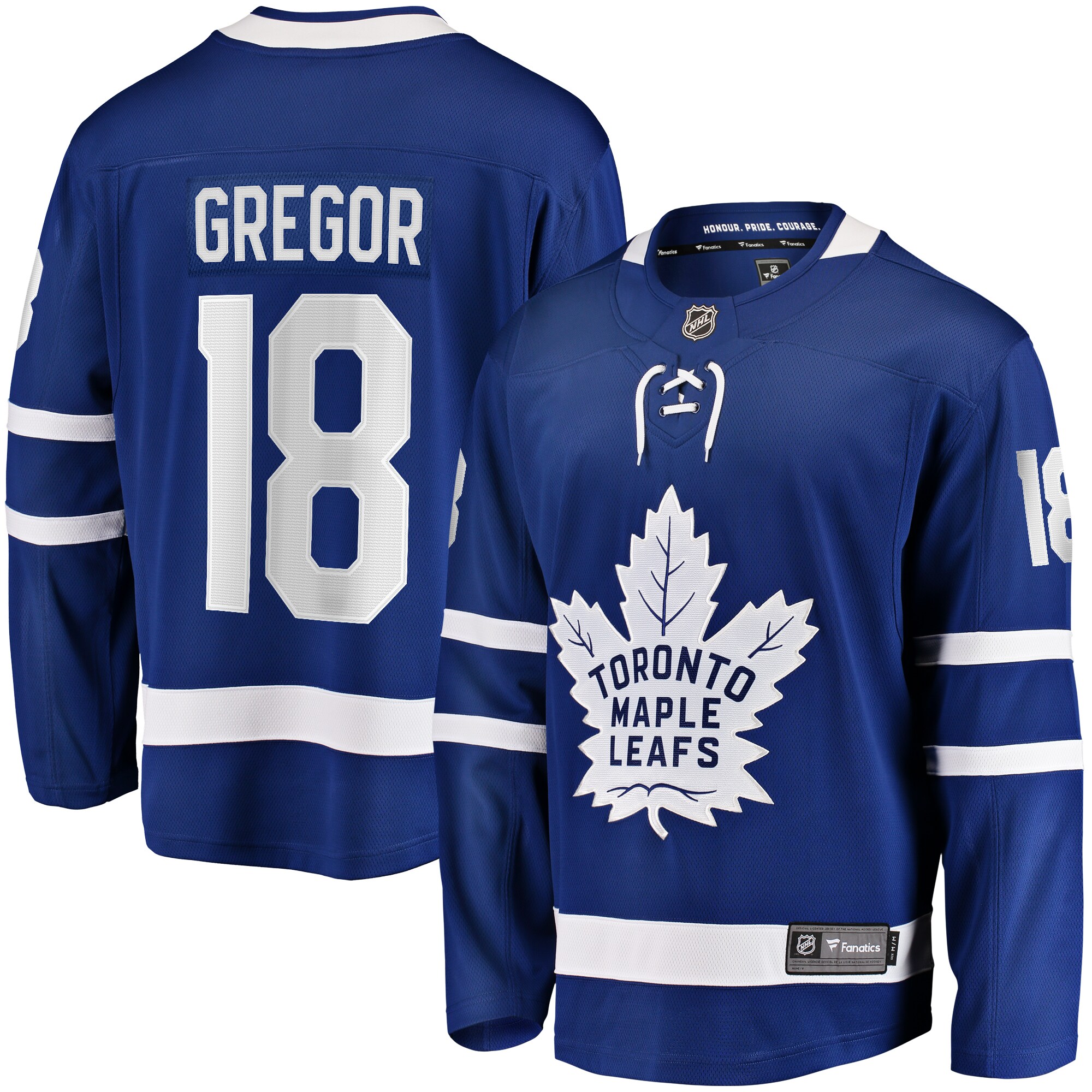 Men's Toronto Maple Leafs Noah Gregor Blue Home Premier Breakaway Player Jersey