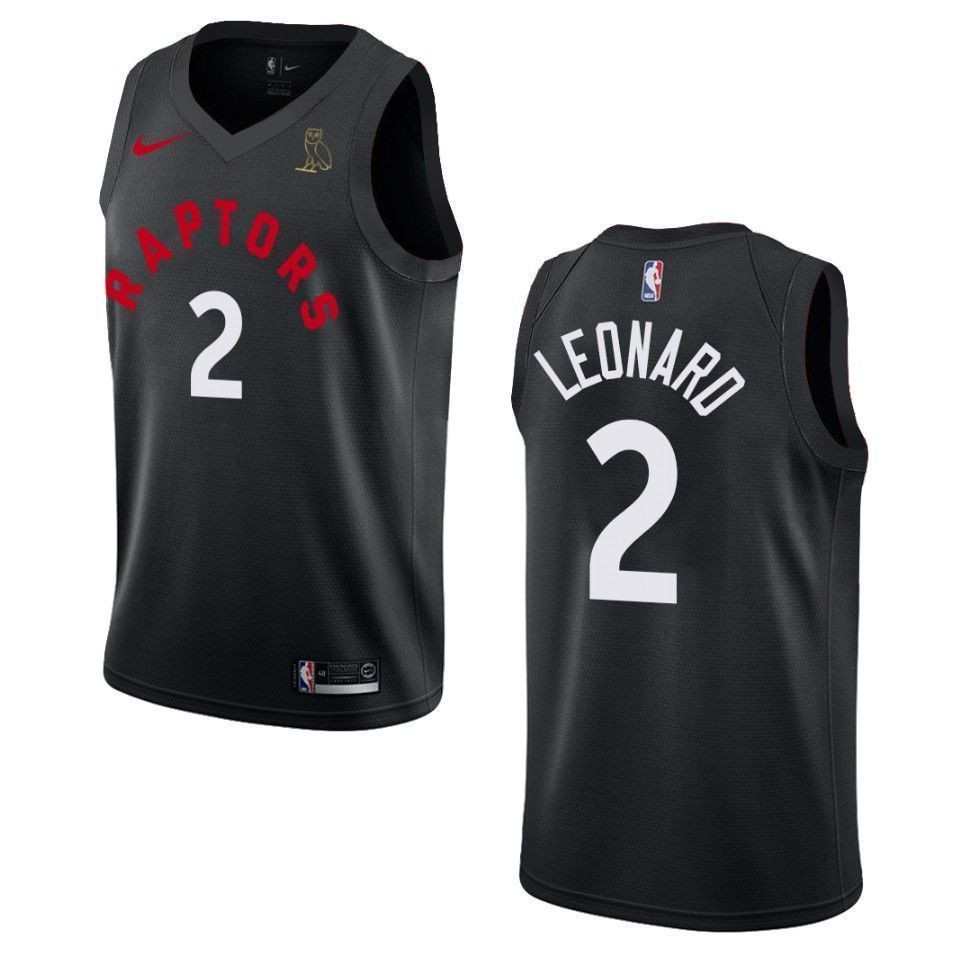 Men's Toronto Raptors 2 Kawhi Leonard Drake Ovo Collection Jersey - Black