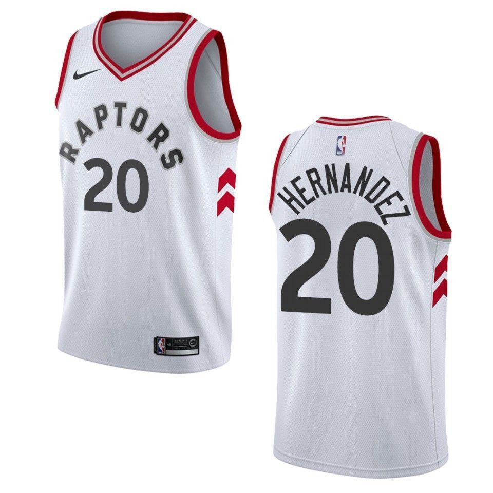 Men's Toronto Raptors 20 Dewan Hernandez Association Swingman Jersey - White