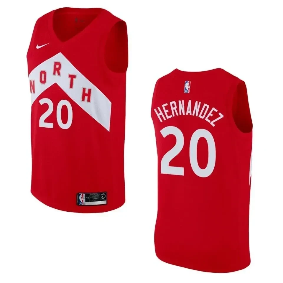 Men's Toronto Raptors 20 Dewan Hernandez Earned Swingman Jersey - Red