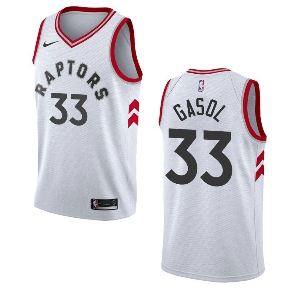 Men's Toronto Raptors 33 Marc Gasol Association Swingman Jersey - White